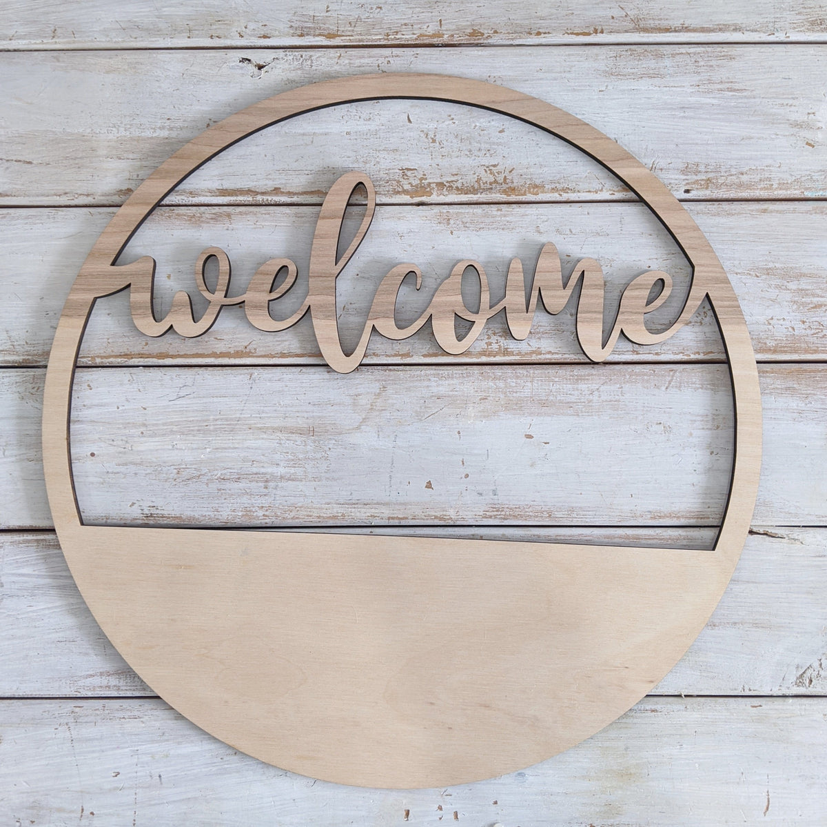 14 inch Welcome Wreath _sola_wood_flowers