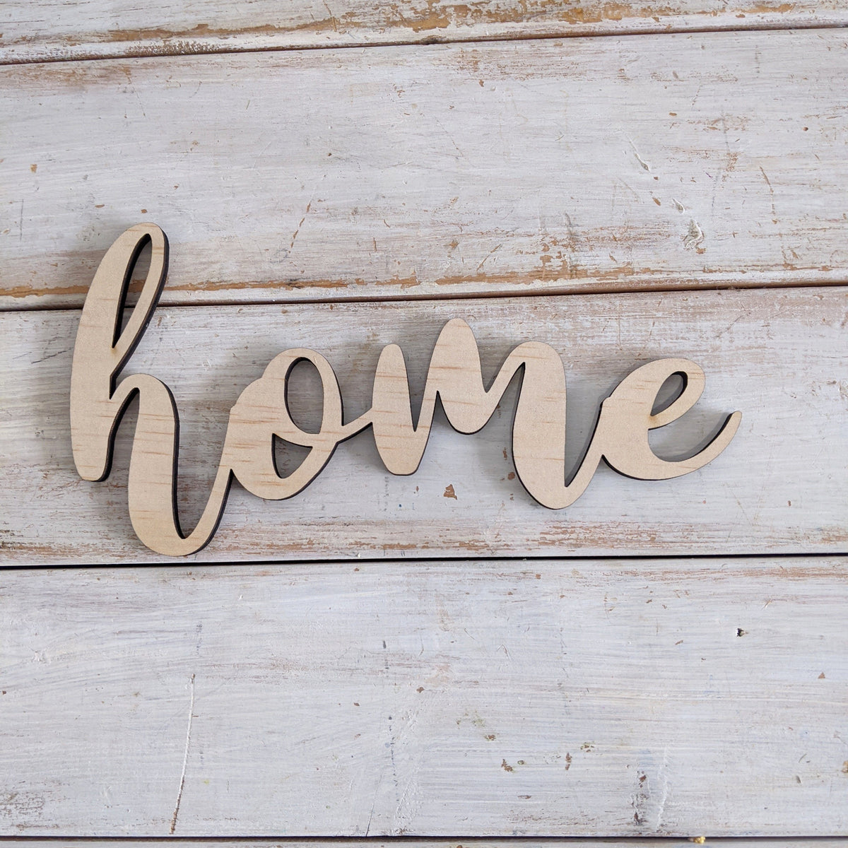 8 inch Home Phrase Wood Cutout _sola_wood_flowers