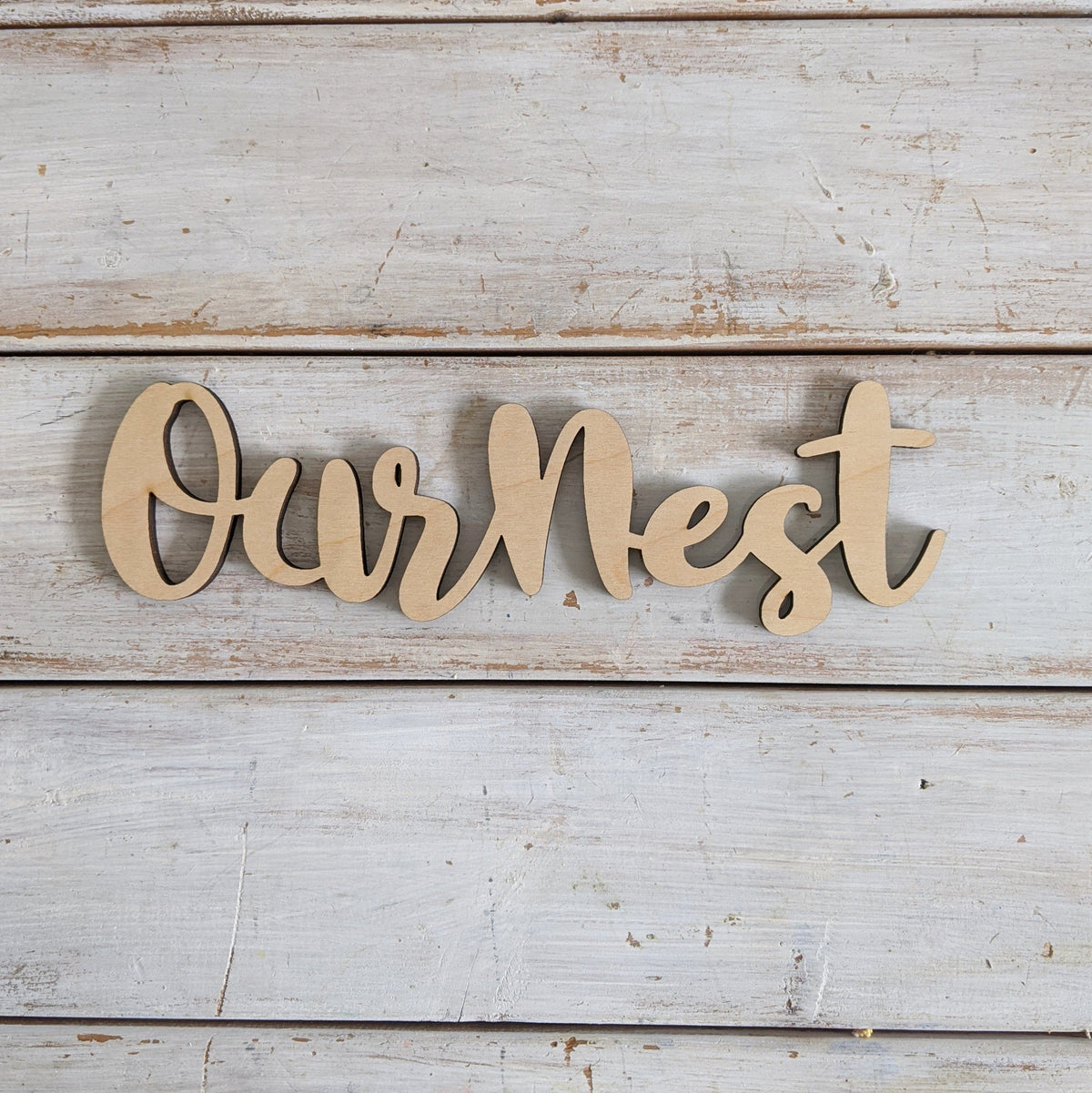 8 inch Our Nest Phrase Wood Cutout _sola_wood_flowers