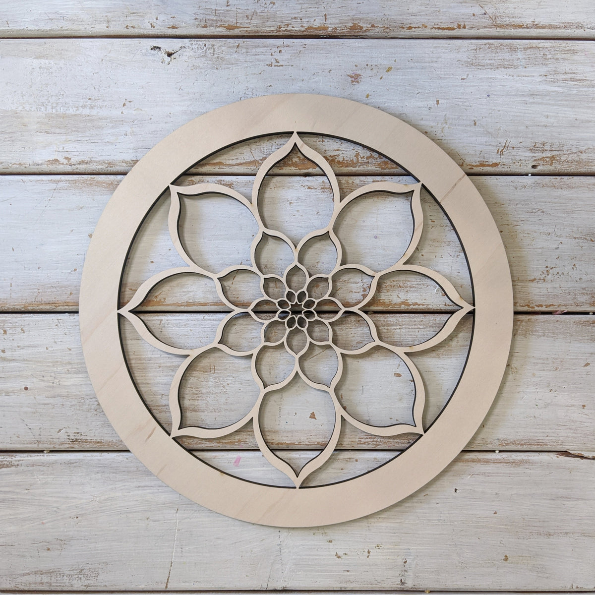 10" Circle Floral Wood Cutout _sola_wood_flowers