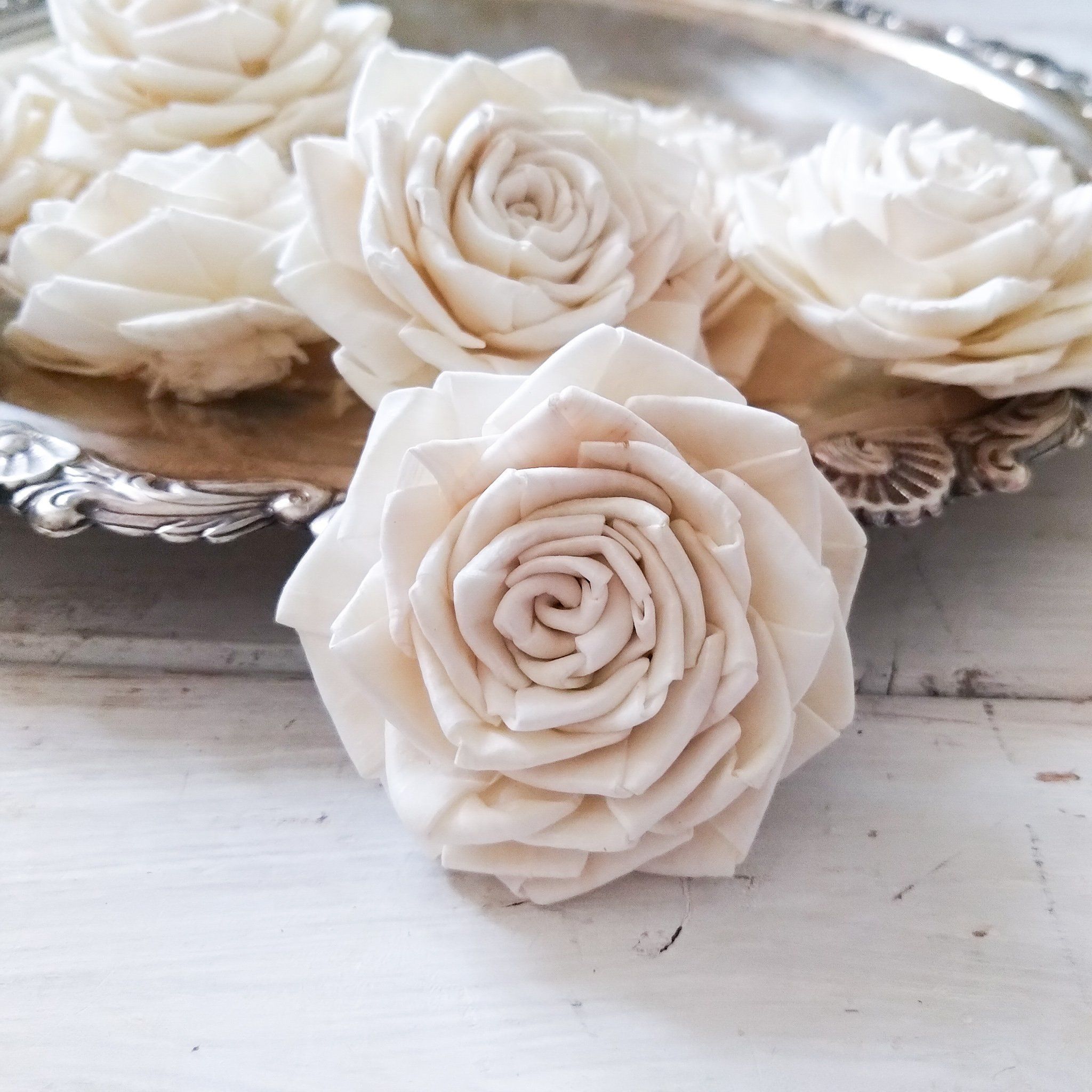 Clara™ Rose  - set of 12-  2.5 inches _sola_wood_flowers