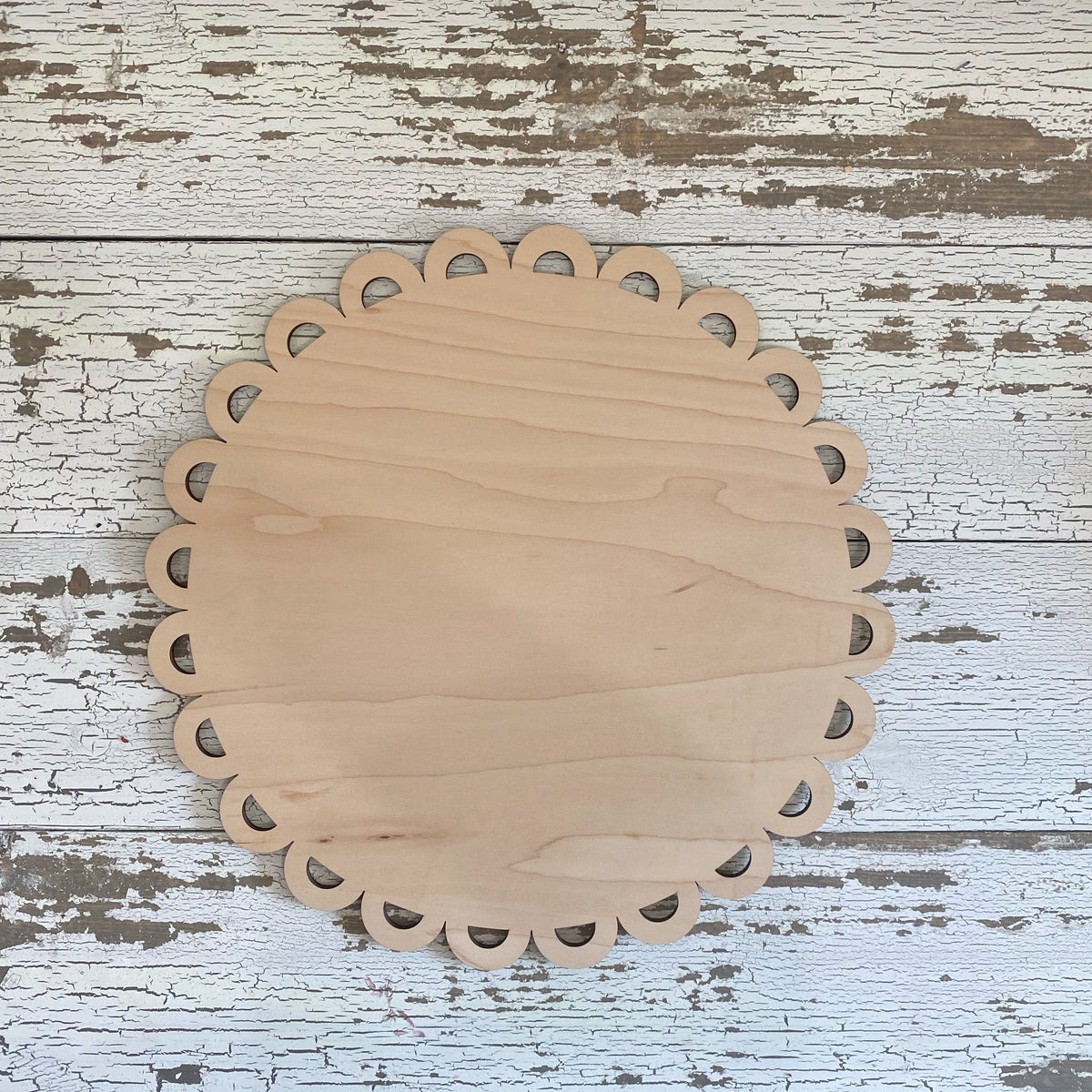 14" Circle Scallop Wood Cutout _sola_wood_flowers