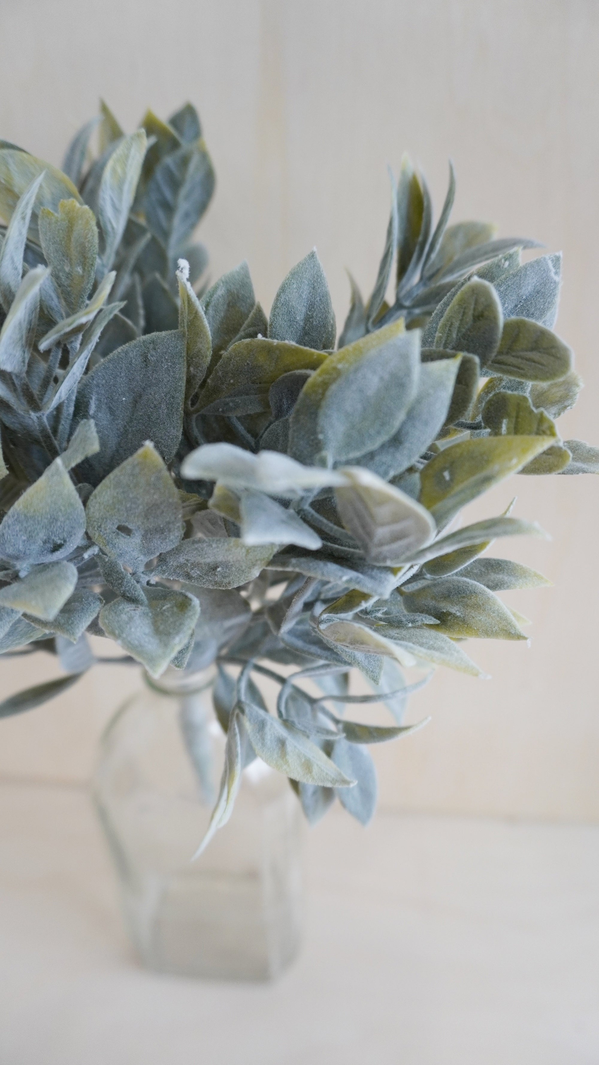 Flocked Large Ruscus Leaves- Artificial Greenery - 11 inches