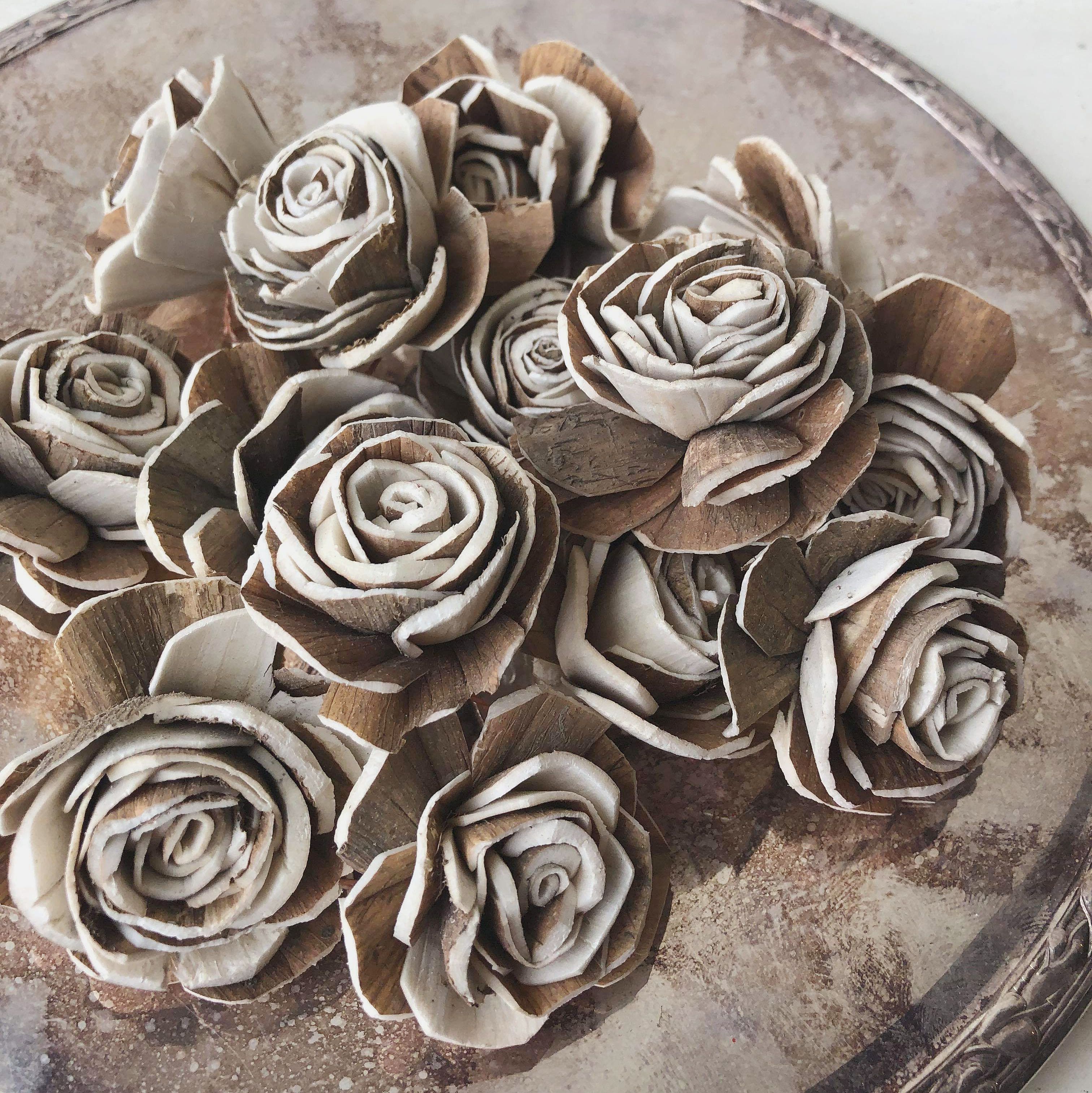 Wood Rose New Size - 1.5 inches- sold by the dozen _sola_wood_flowers