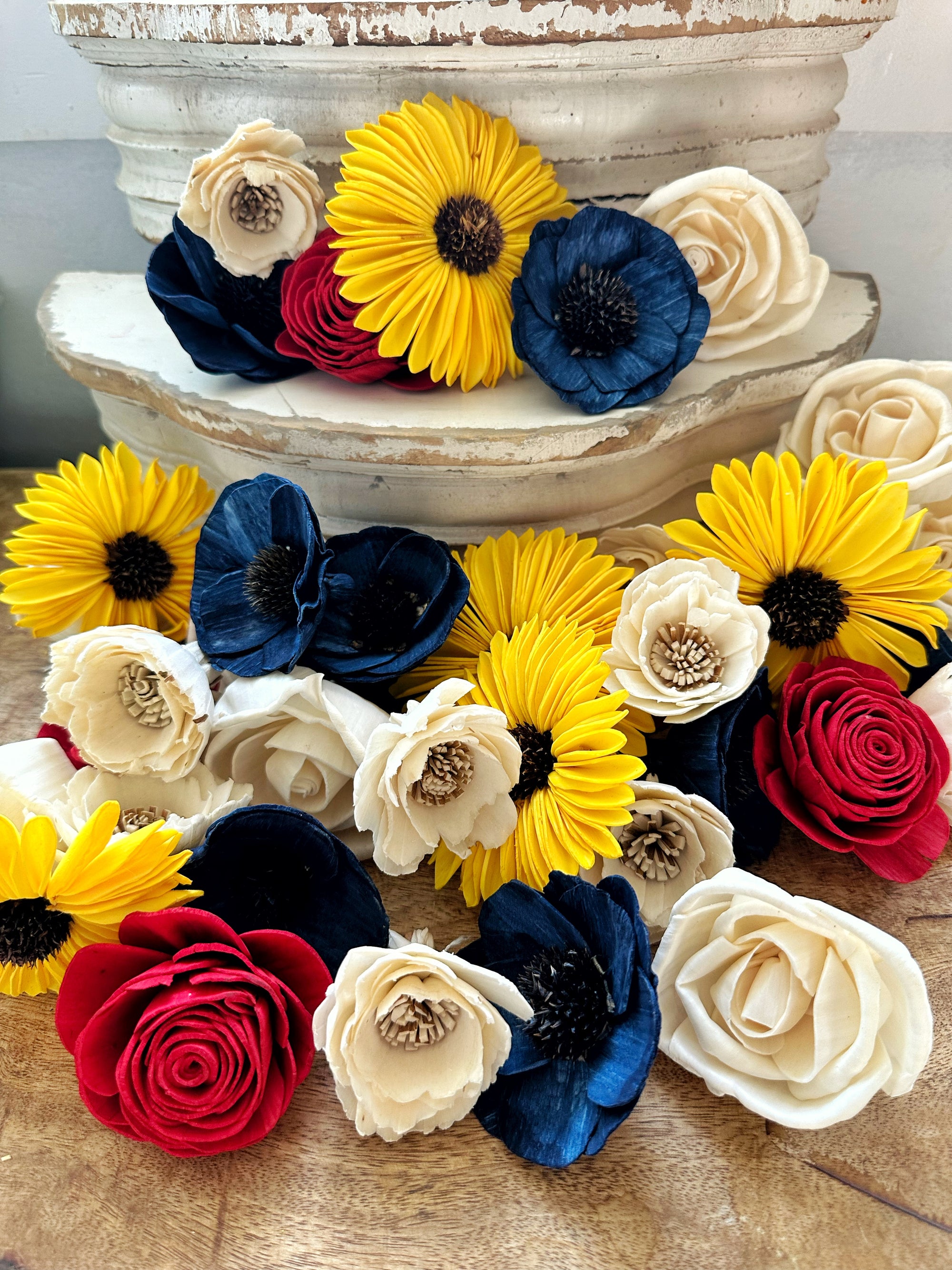 Apple Pie- dyed sola wood flower assortment