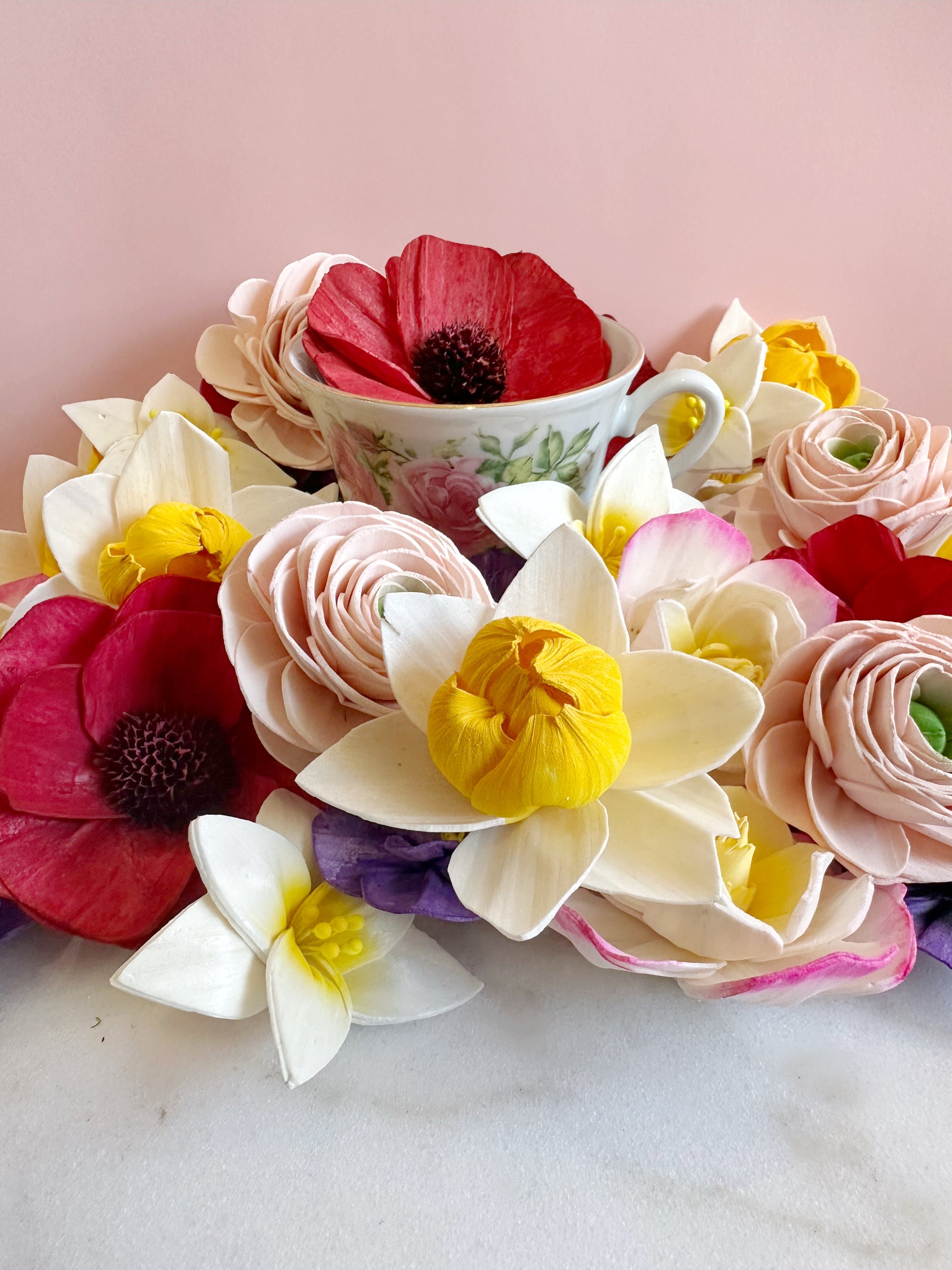 Spring Blooming- dyed sola wood flower assortment