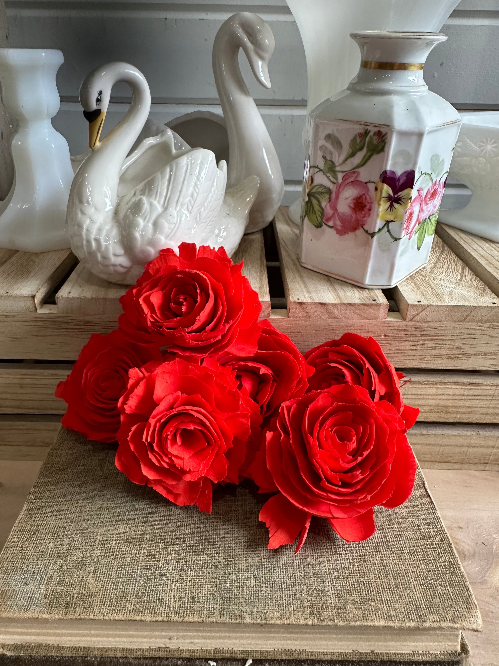 Pre-dyed Sophia Flower - set of 6 - Poppy