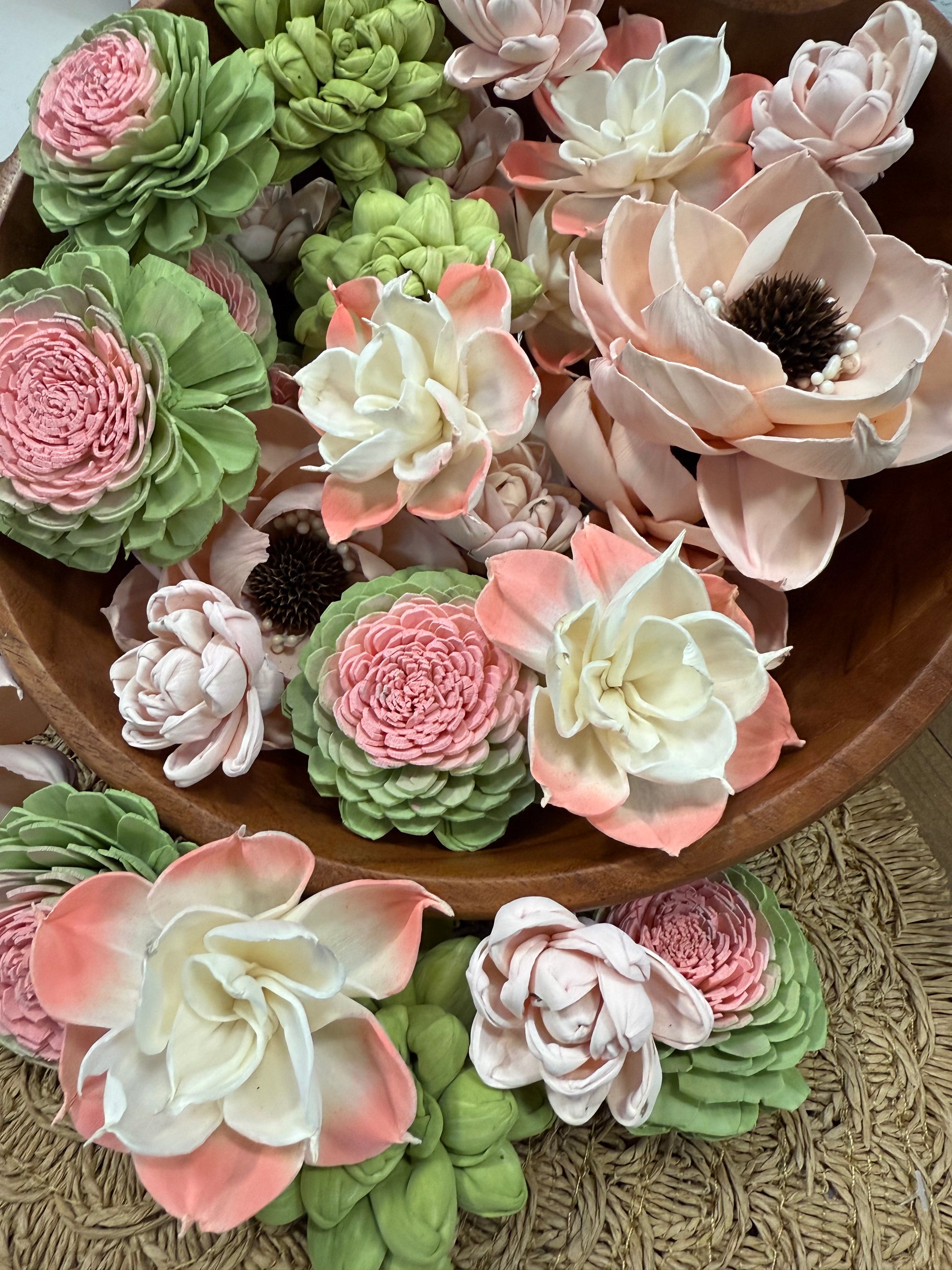Blooming Succulents- dyed sola wood flower assortment