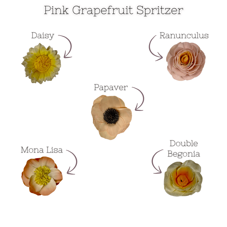 Pink Grapefruit Spritzer - dyed sola wood flower assortment