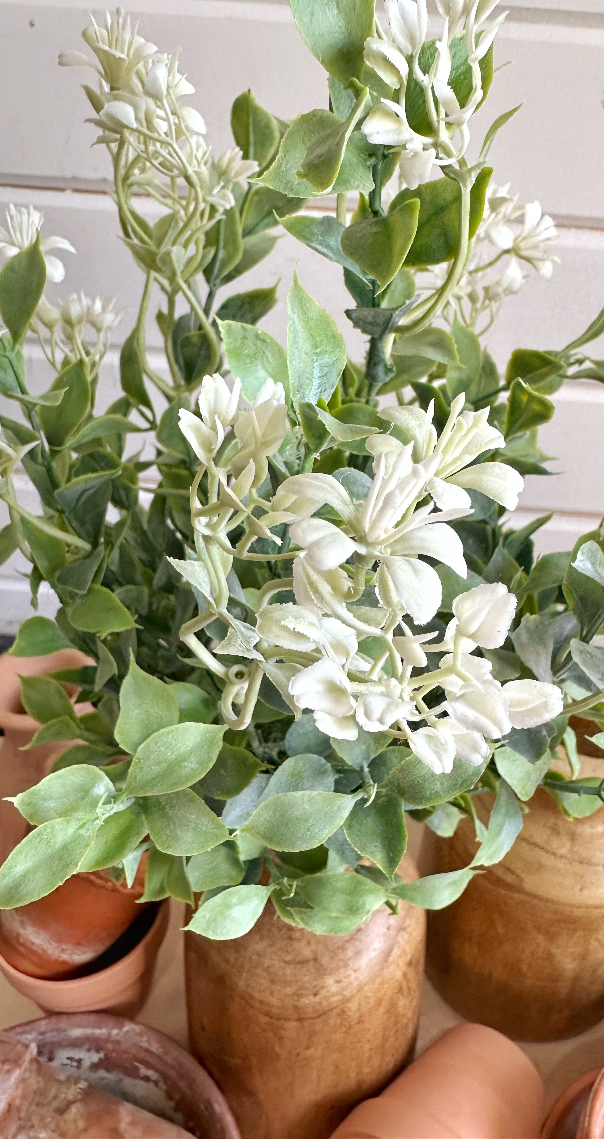 Spring Laurel Bush with white flowers- faux
