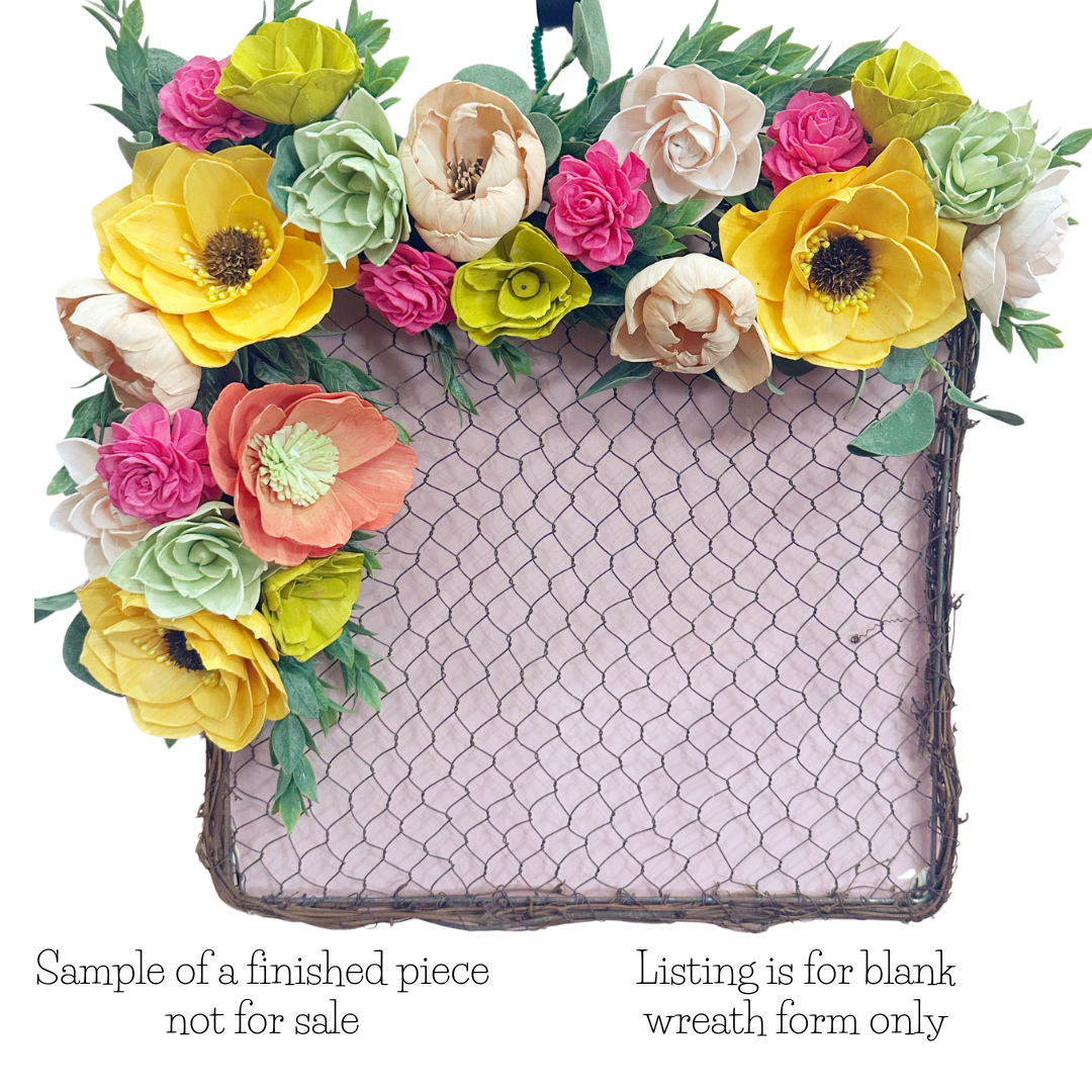 14 inch Square Chicken Wire Wreath Form- set of 3