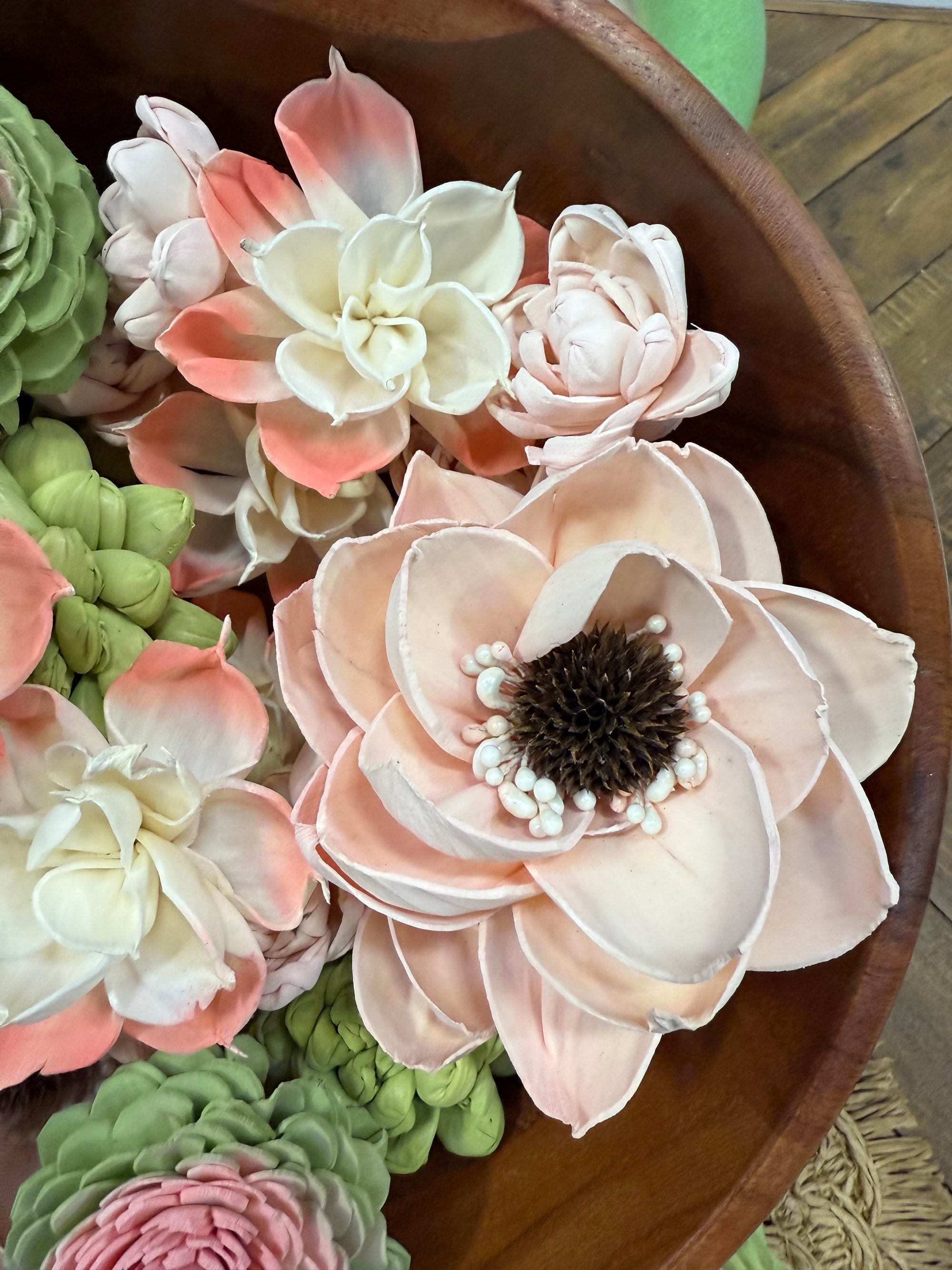 Blooming Succulents- dyed sola wood flower assortment