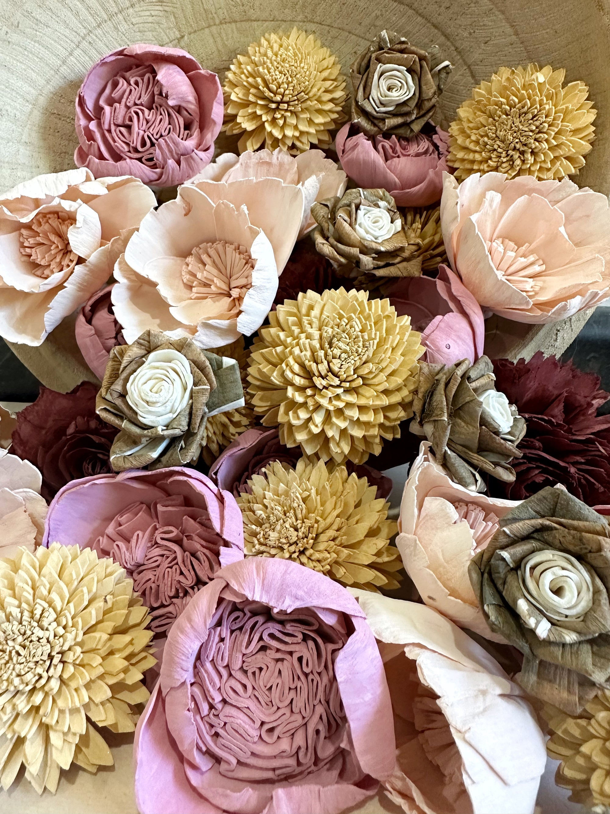 You had me at hello- dyed sola wood flower assortment