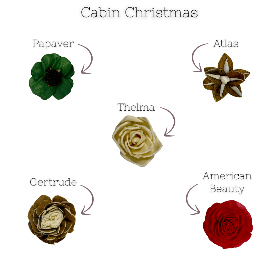 Cabin Christmas - Dyed Sola Wood Flower Assortment