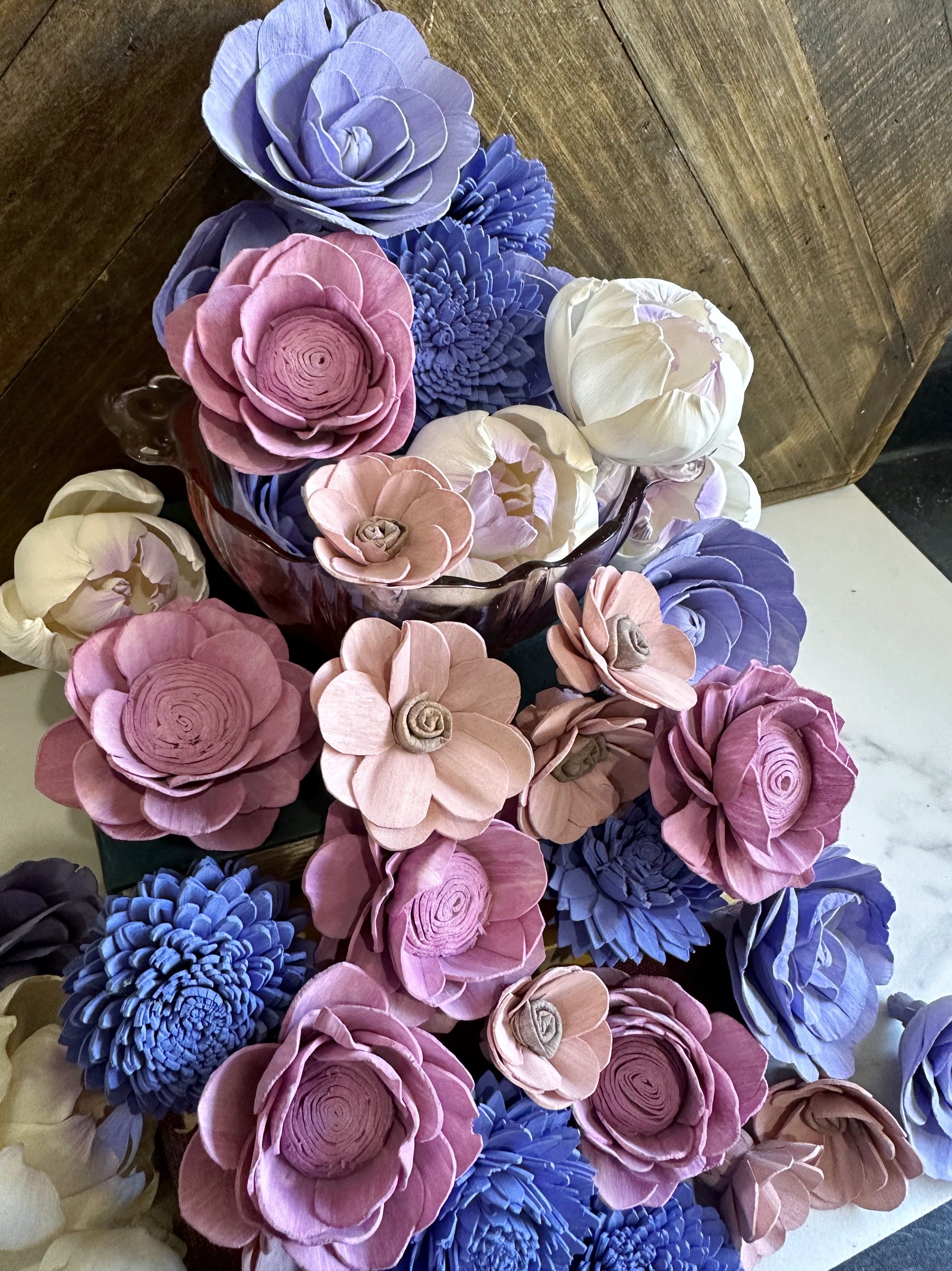 Violet Petals| Dyed Sola Wood Flower Assortment