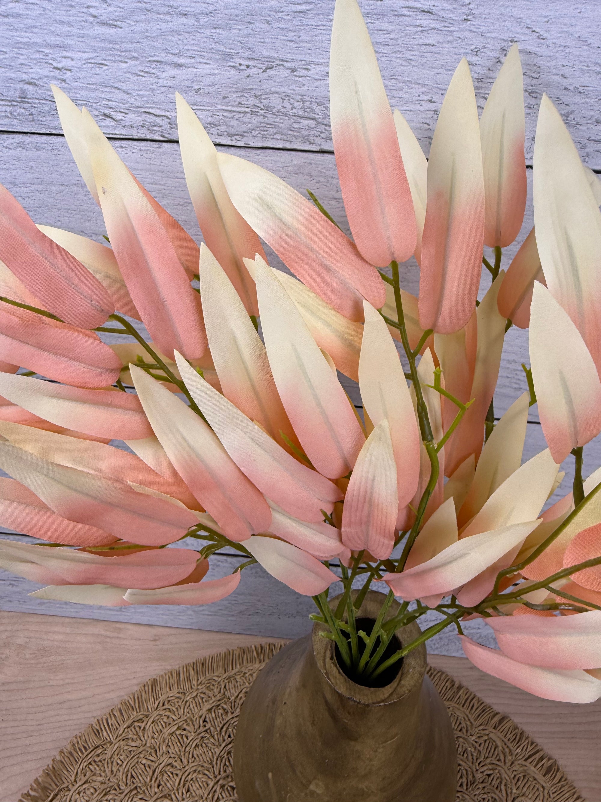 Conch Shell Bamboo Leaves - Faux Greenery