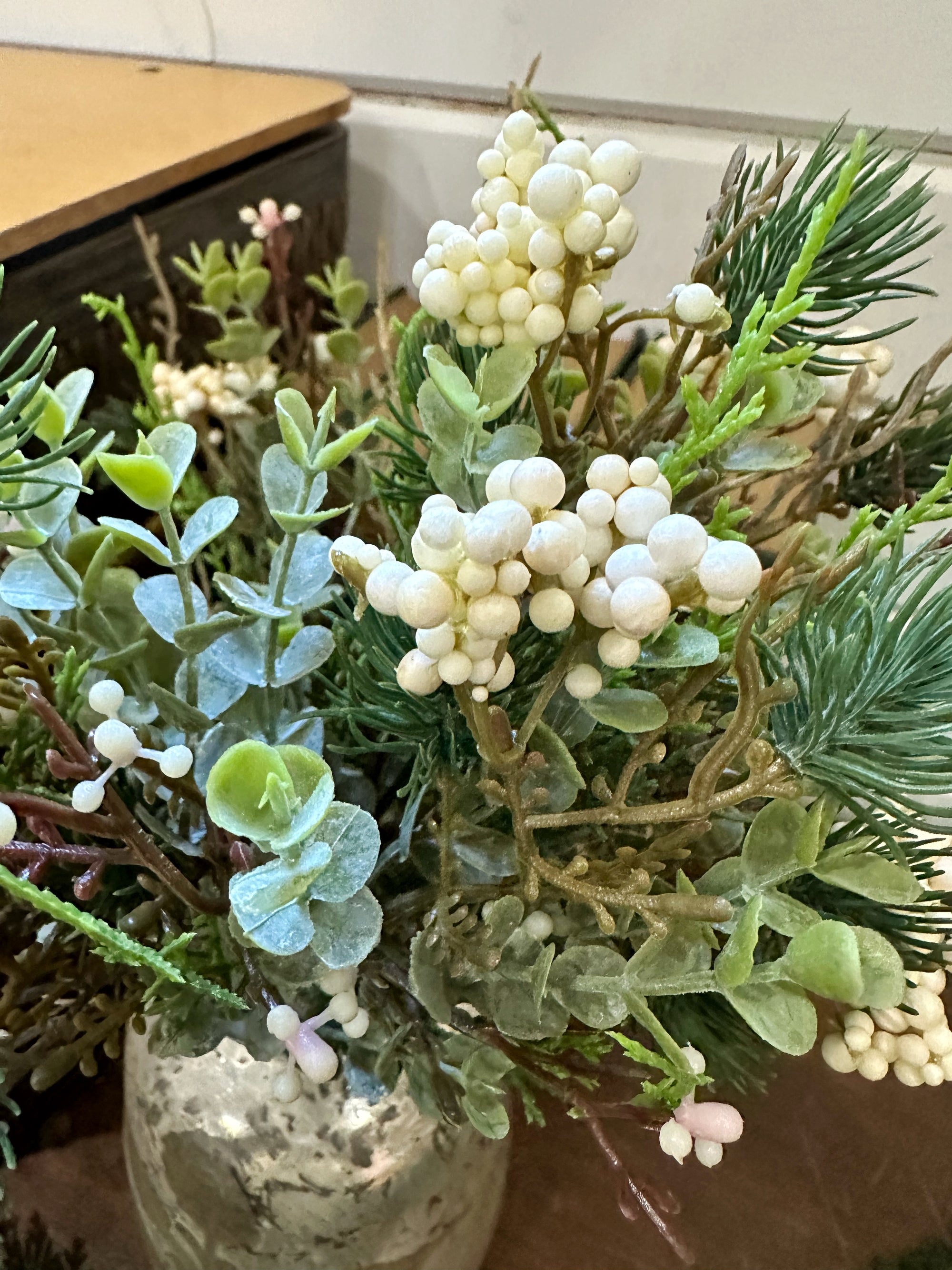 Pine and Cream Berry Mix- Artificial