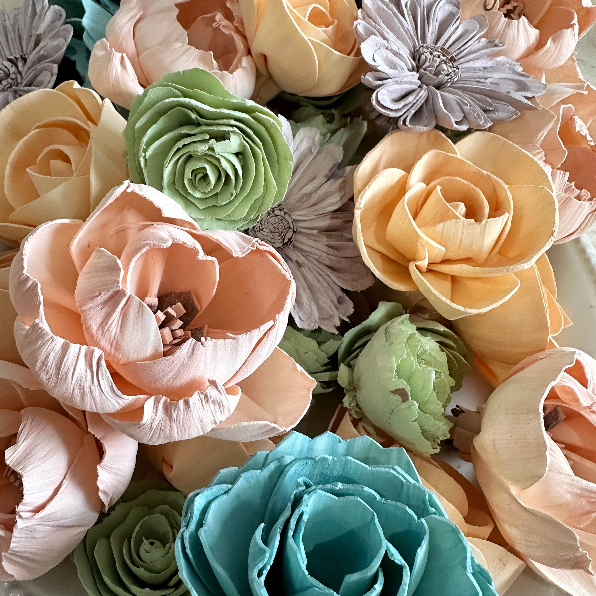 Pretty in Pastels- dyed sola wood flower assortment