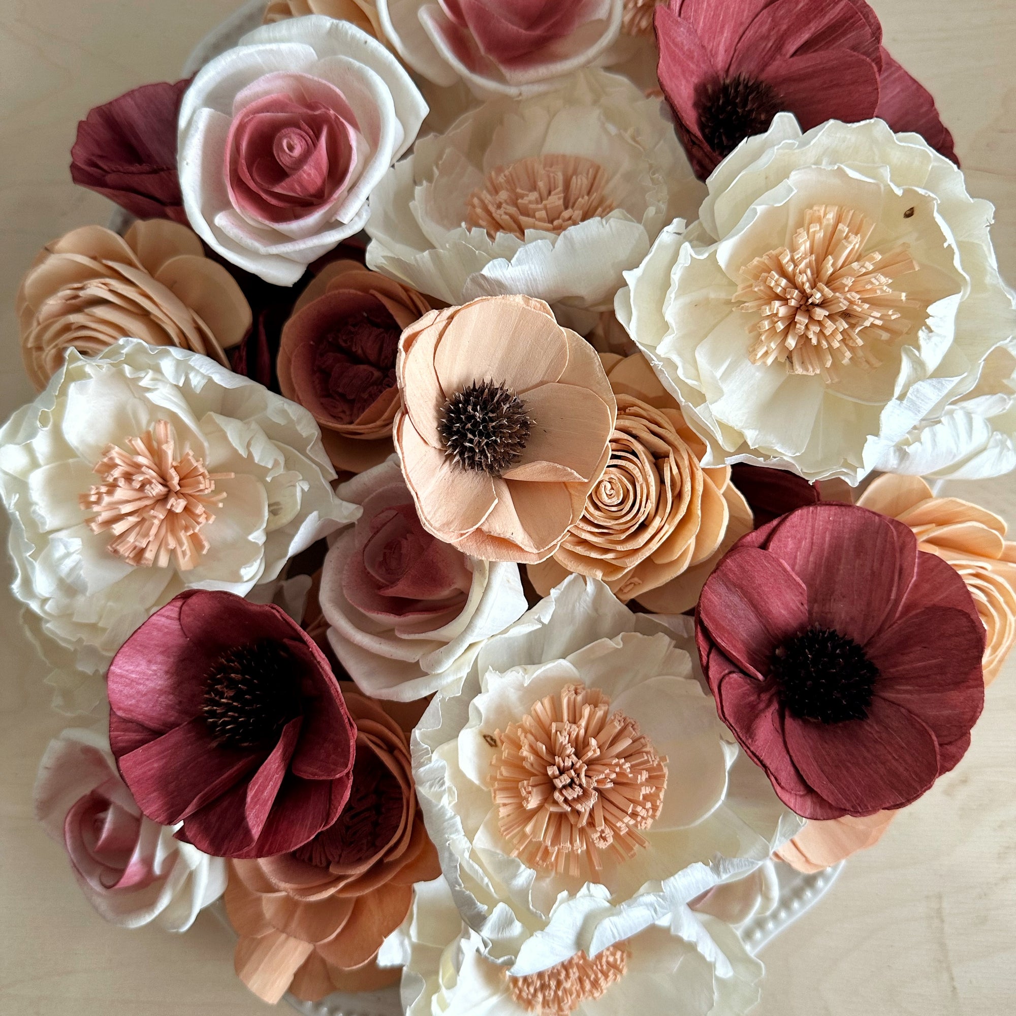 Old Fashion Love- dyed sola wood flower assortment