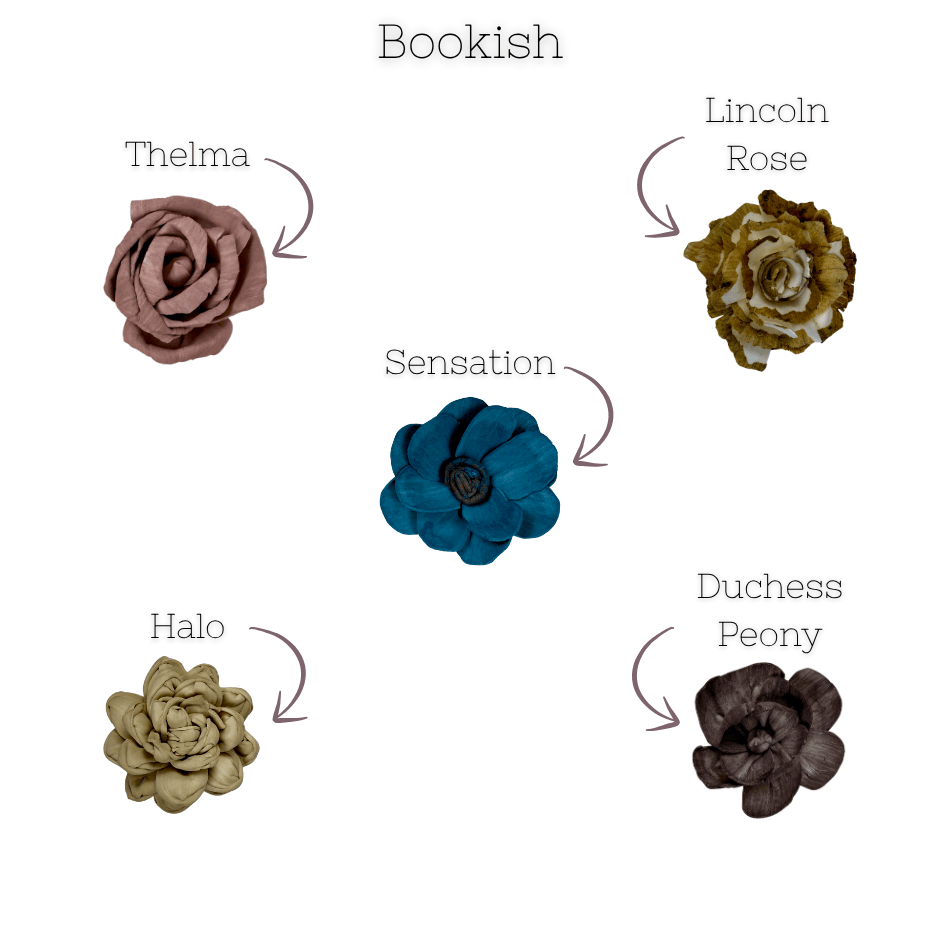 Bookish - dyed sola wood flower assortment
