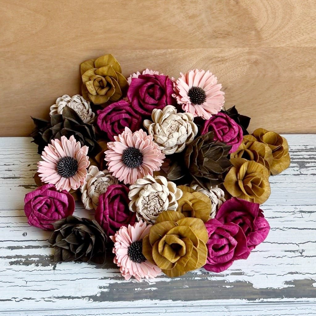 Maggie's Fall Mix | dyed wood flower assortment