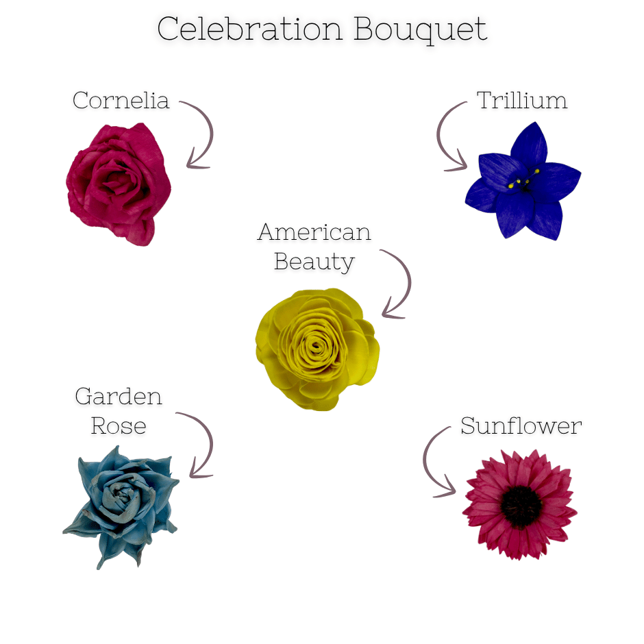 Celebration Bouquet - dyed sola wood flower assortment