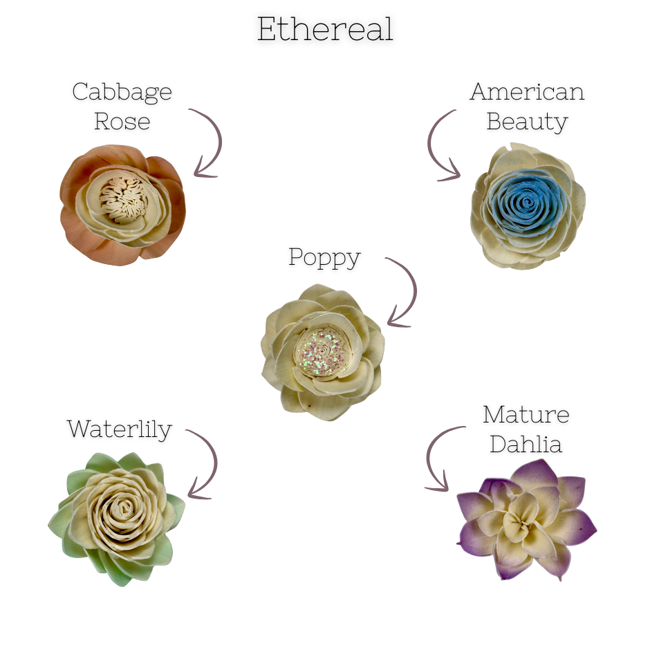 Ethereal - dyed sola wood flower assortment