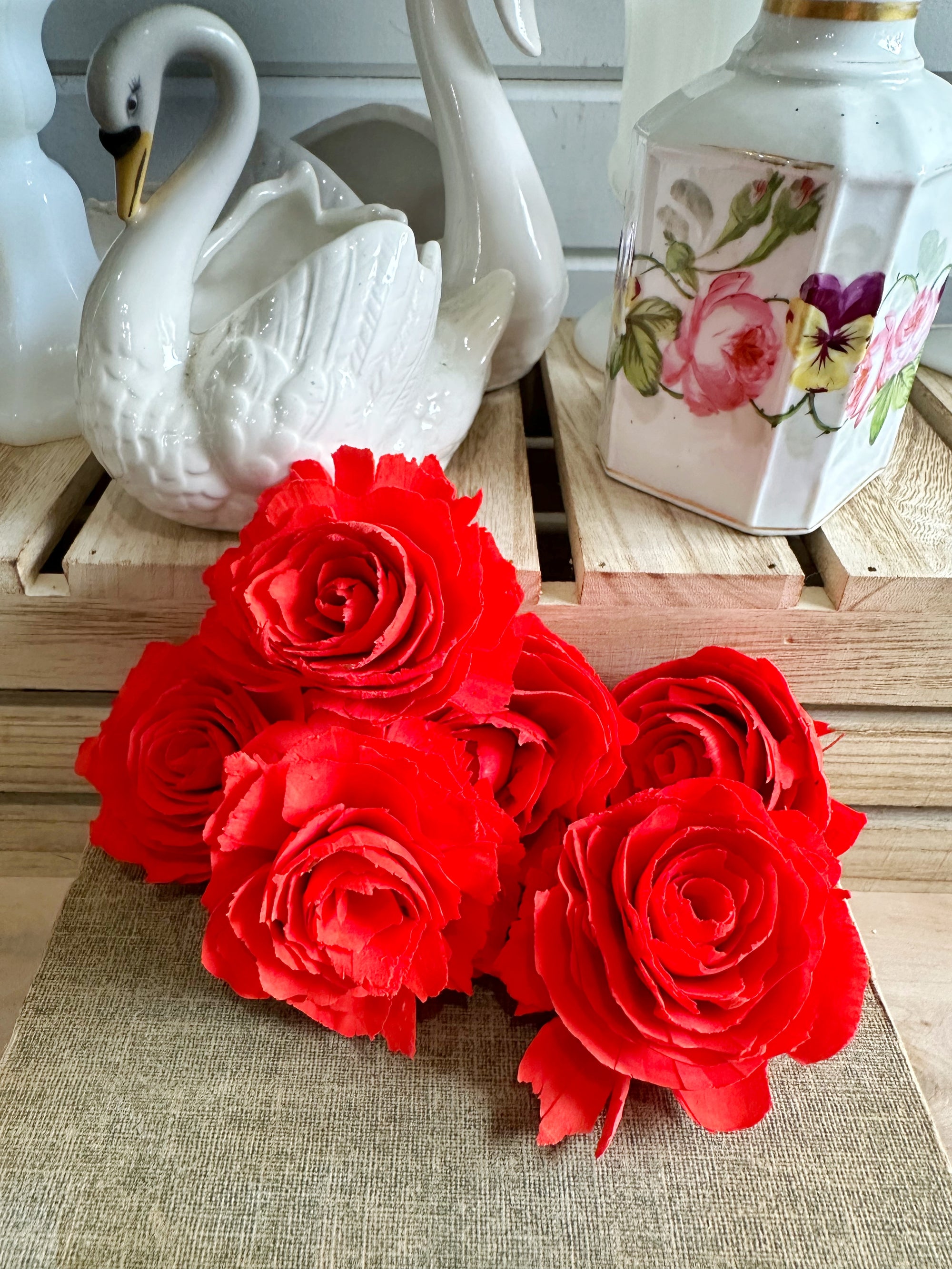 Pre-dyed Sophia Flower - set of 6 - Poppy