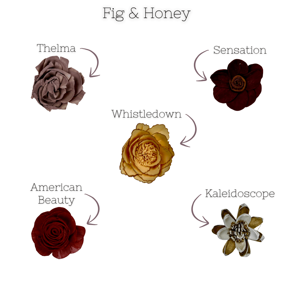 Fig & Honey - dyed sola wood flower assortment
