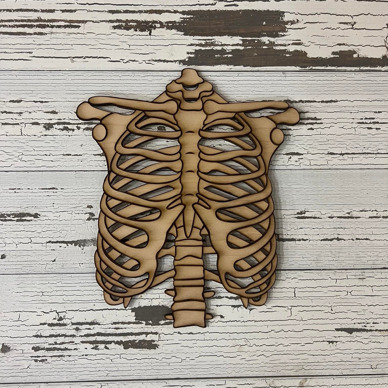 Skeleton Rib Cage Wood Blank