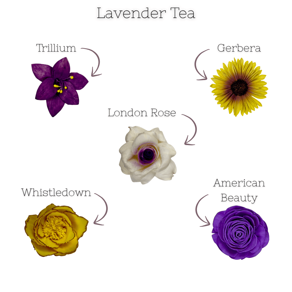 Lavender Tea - dyed sola wood flower assortment