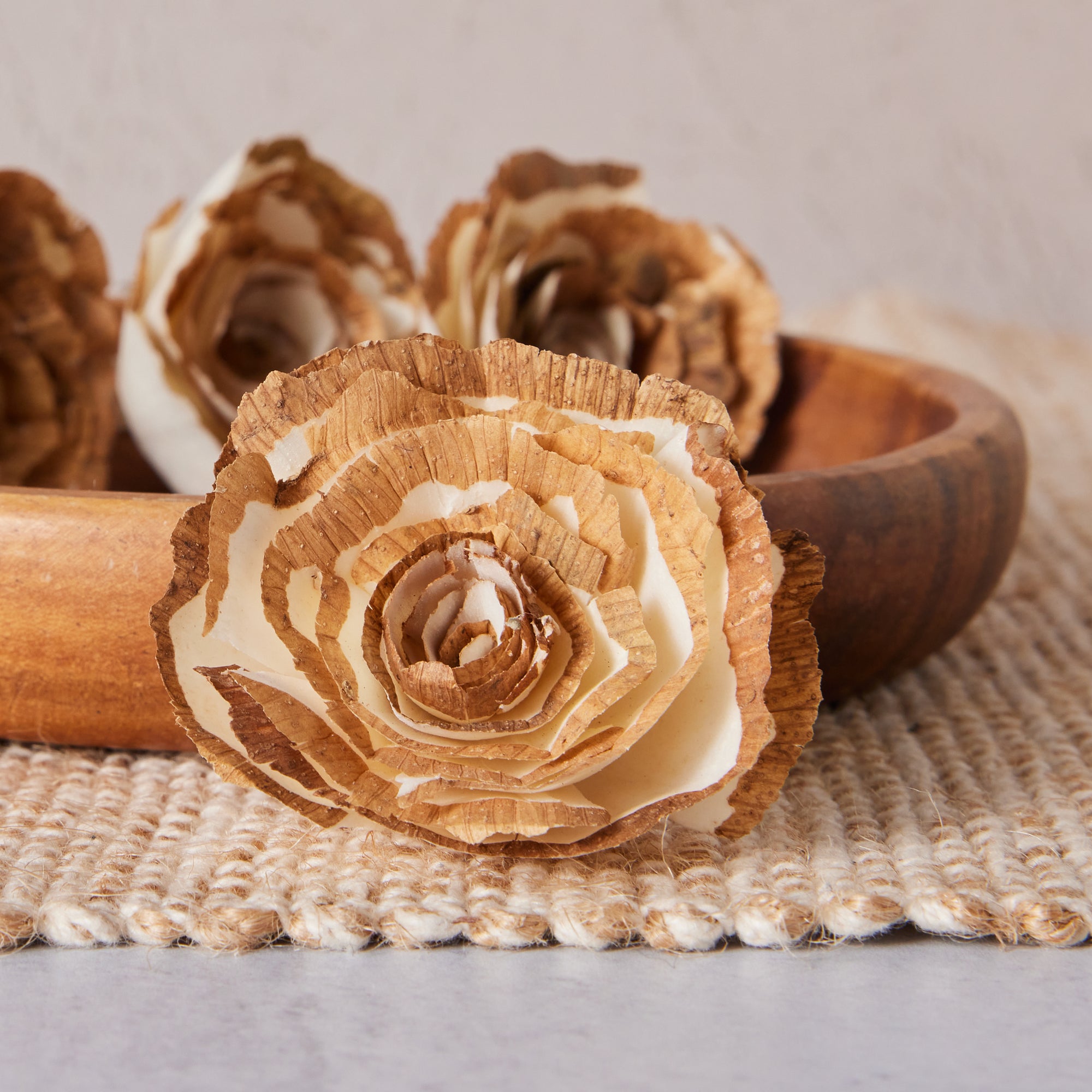 Lincoln Rose™ Wood Flower - set of 12 - 1.5 inches