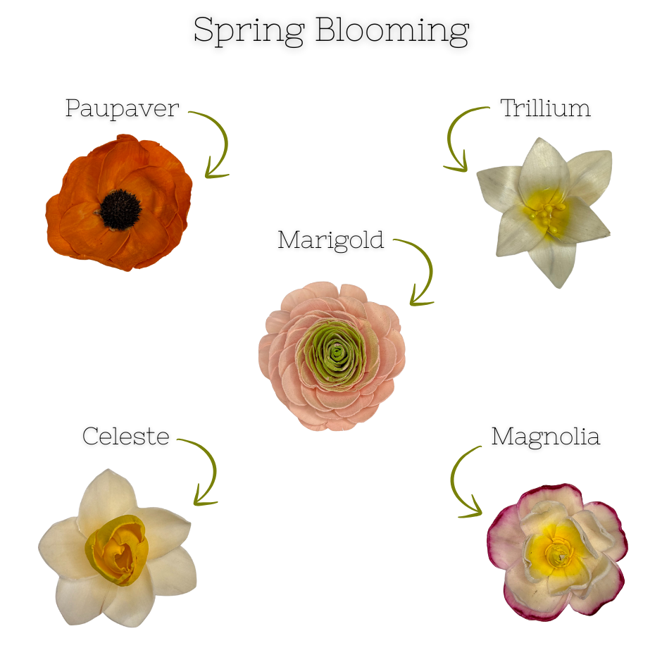 Spring Blooming- dyed sola wood flower assortment