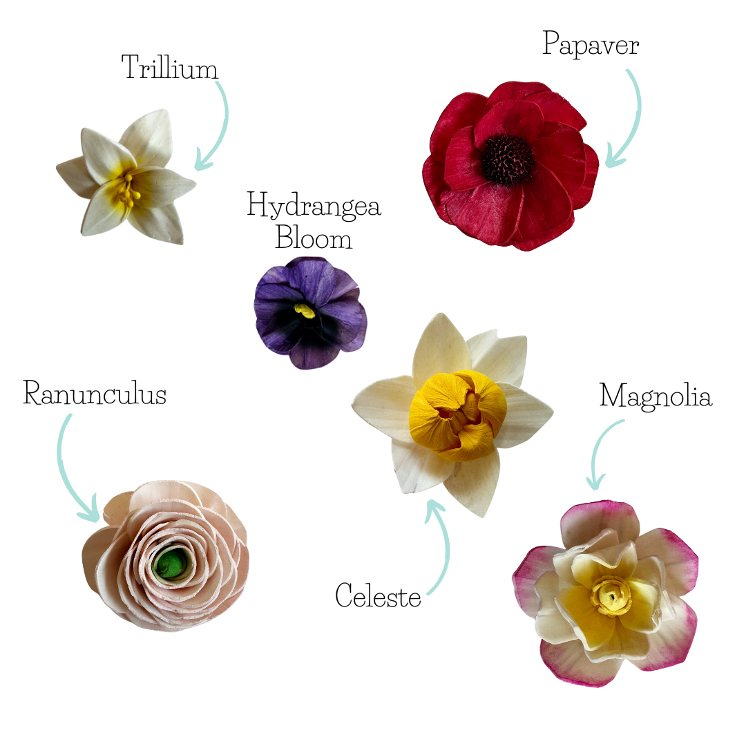 Spring Blooming- dyed sola wood flower assortment