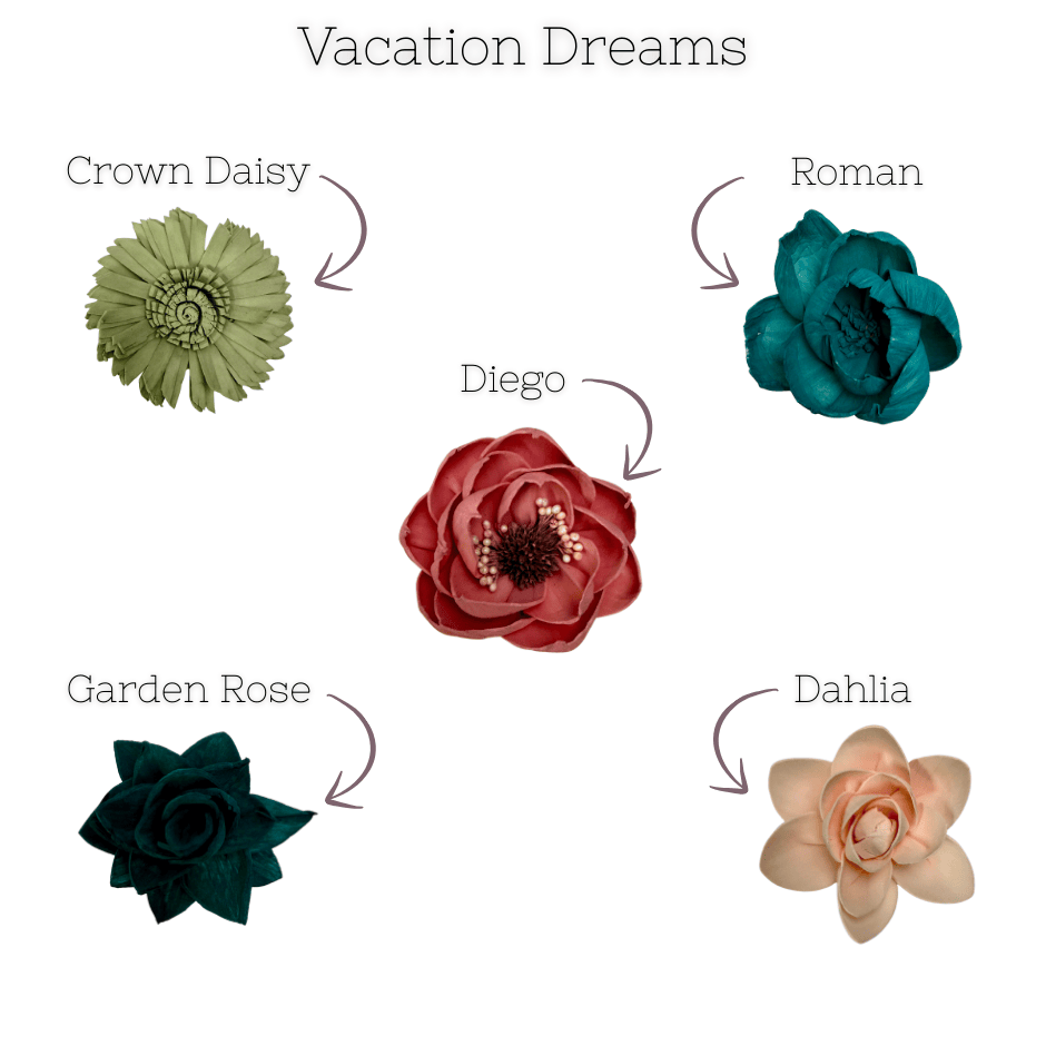 Vacation Dreams - dyed sola wood flower assortment