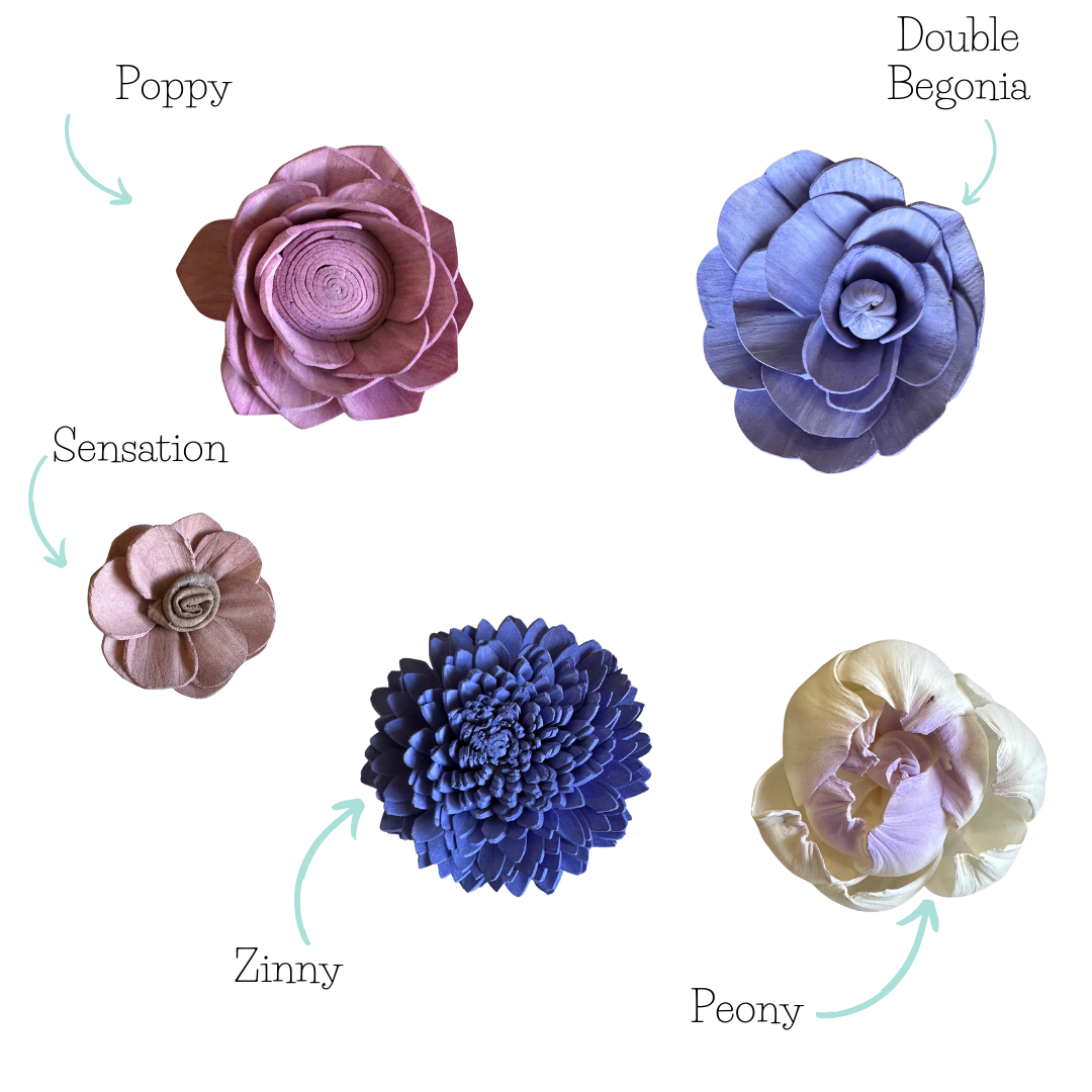 Violet Petals| Dyed Sola Wood Flower Assortment