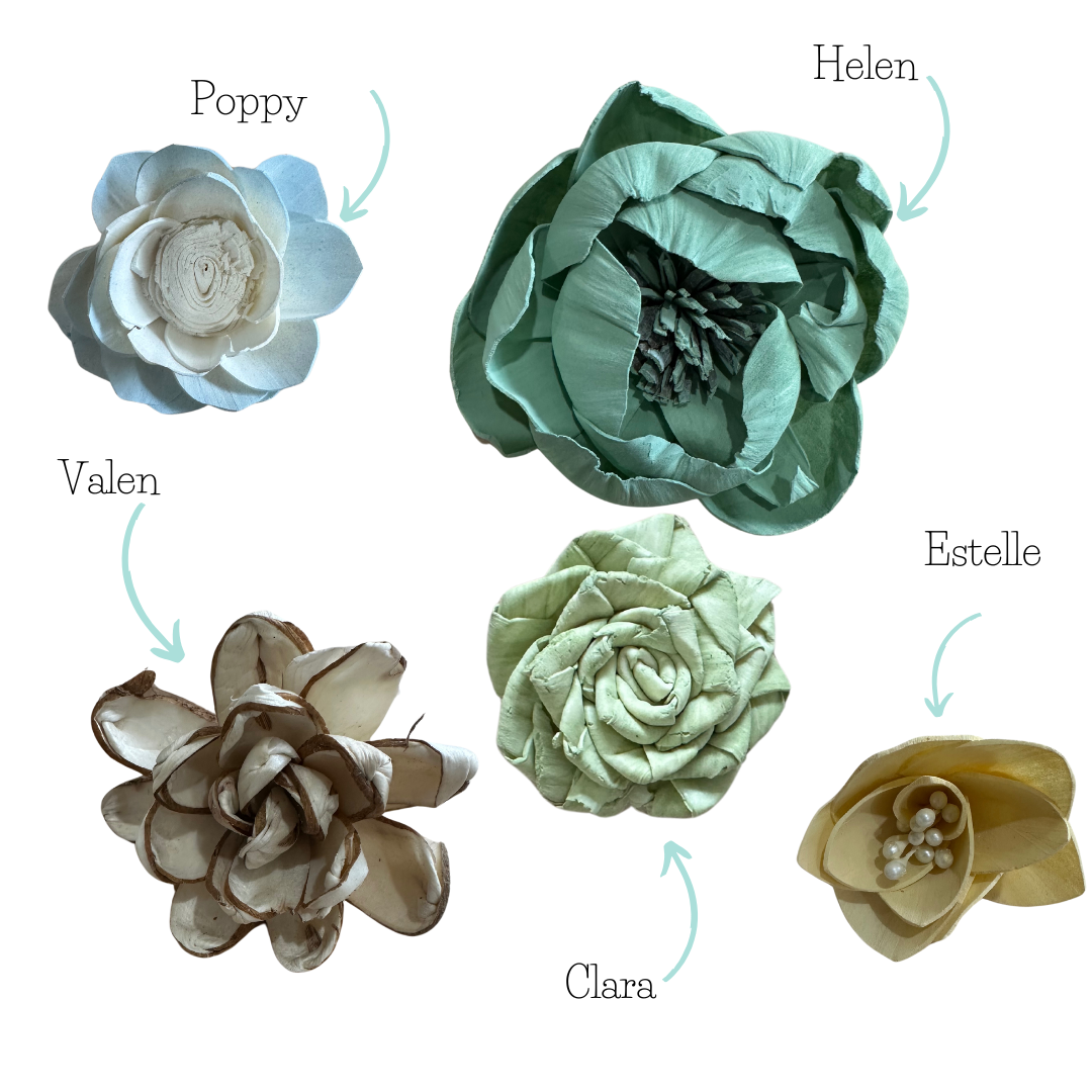 Winter Succulent | dyed wood flower assortment