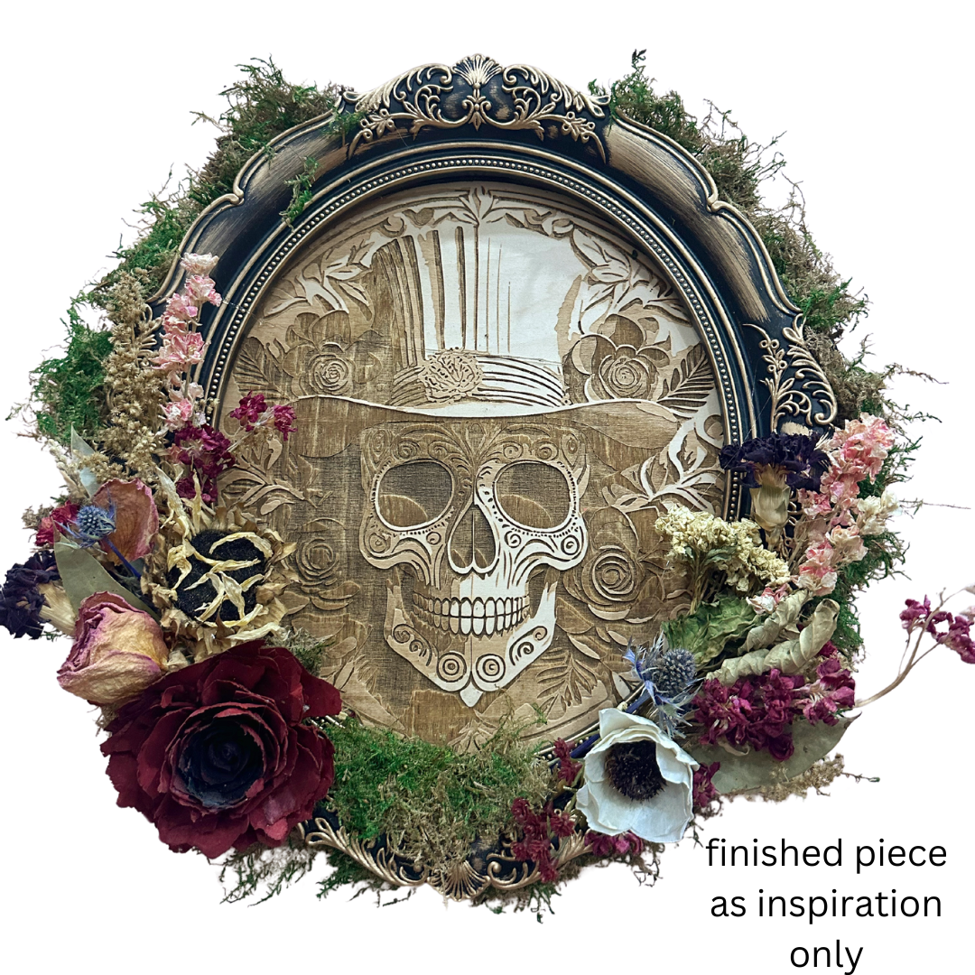 Dapper Skull Wood Wreath