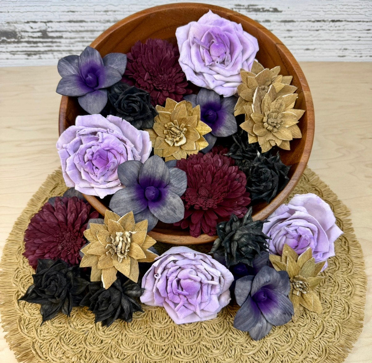 Velvet Twilight - dyed sola wood flower assortment
