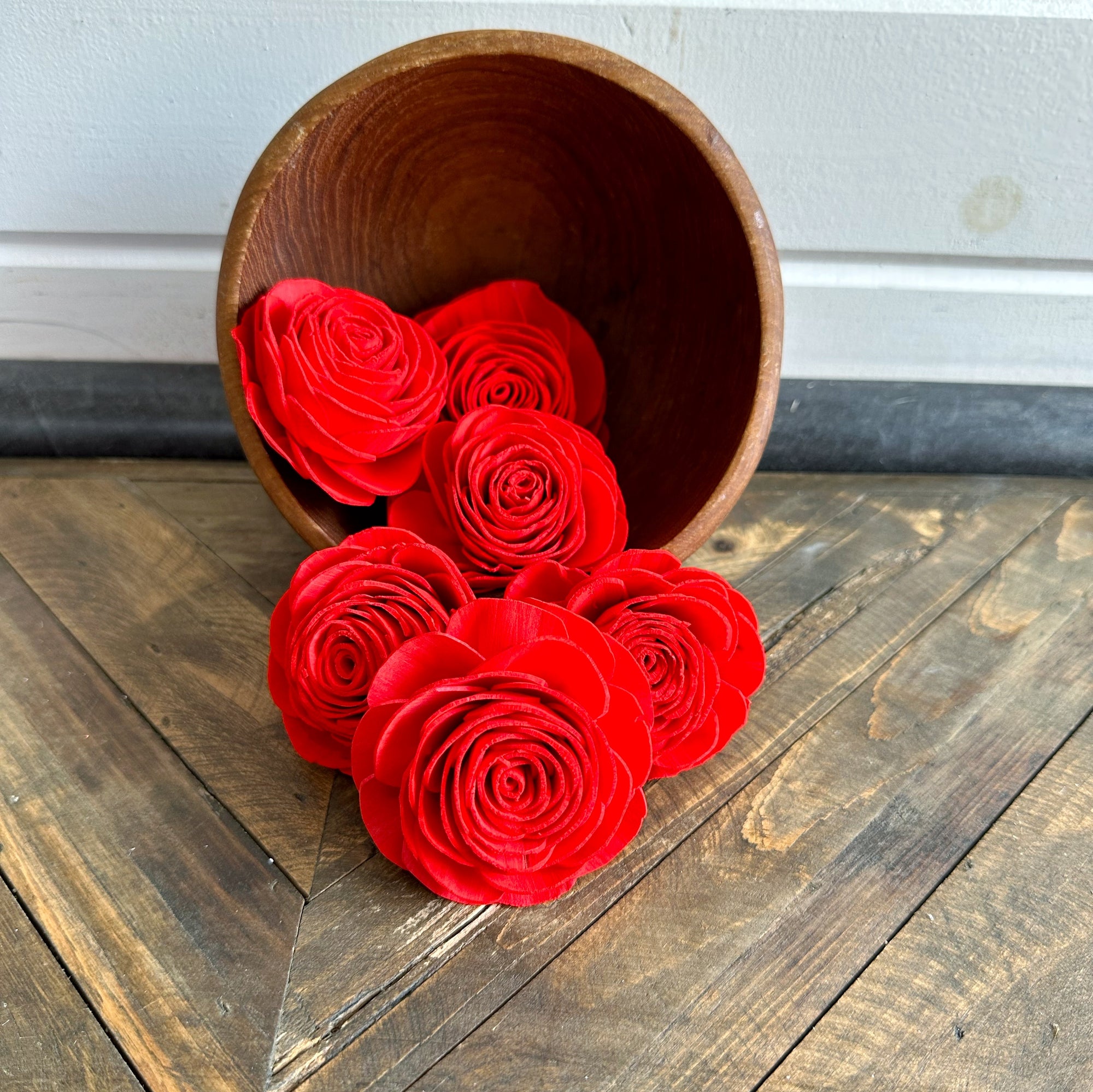 Pre-dyed American Beauty Flower - set of 6 - Monroe Lipstick