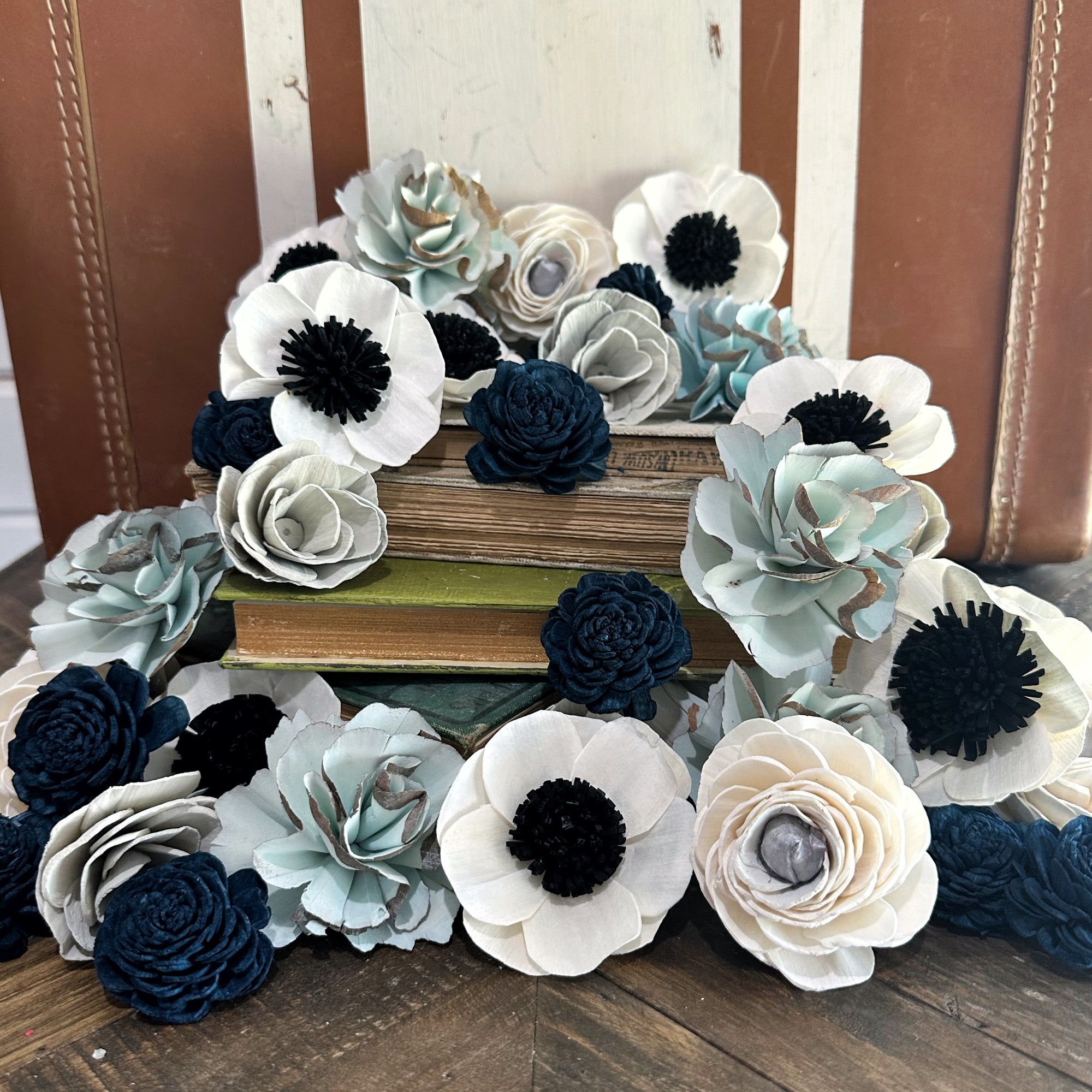 Frosty Dreams- dyed sola wood flower assortment