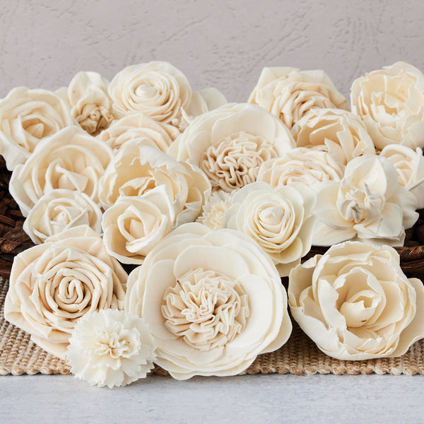 Cream Color Sola Wood Flower Pack of 10 main image 0