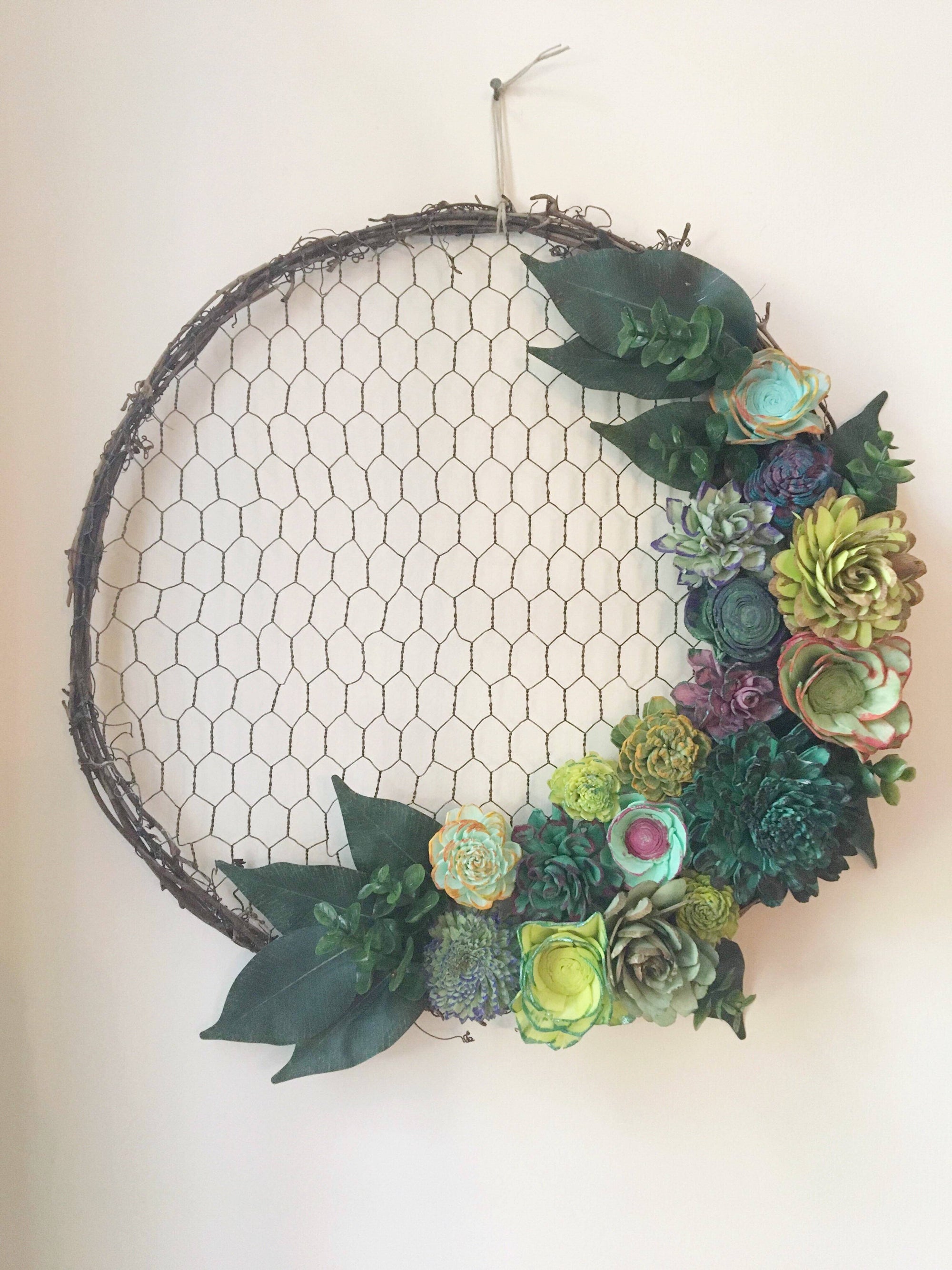 15 Wire Wreath Frame - Heart Living Wreath Form