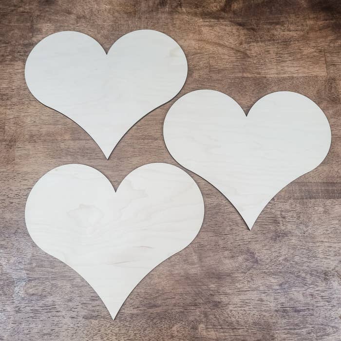 Set of 3 wood hearts