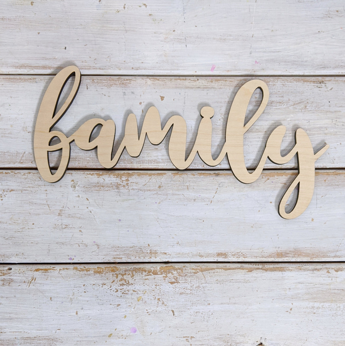 10 inch Family Phrase Wood Cutout _sola_wood_flowers