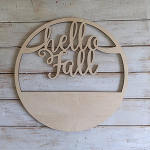 14 inch Hello Fall Wreath _sola_wood_flowers