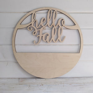 14 inch Hello Fall Wreath _sola_wood_flowers