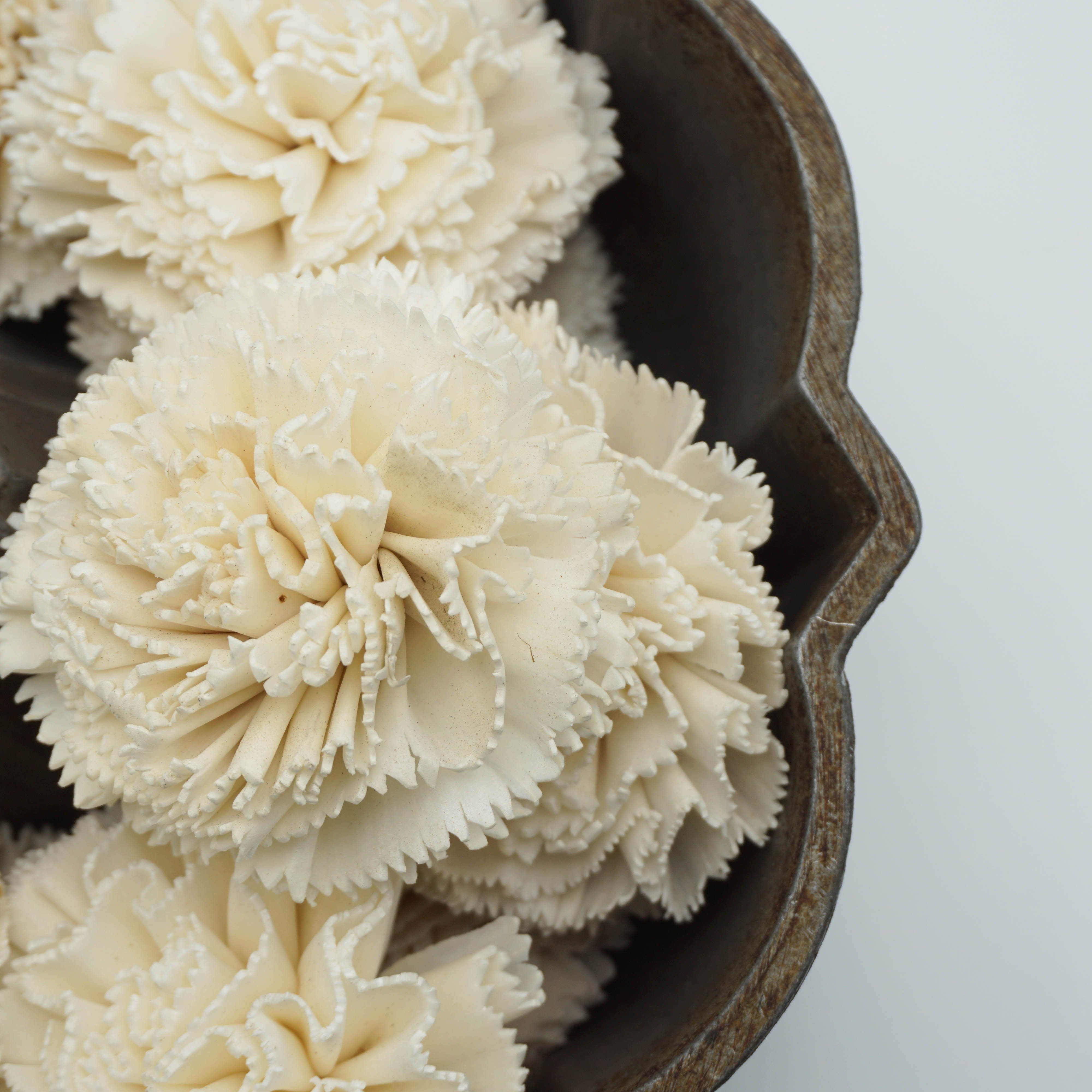 Carnation Flower - set of 12-  2.5 inches _sola_wood_flowers