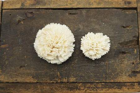 Carnation Flower - set of 12-  2.5 inches _sola_wood_flowers