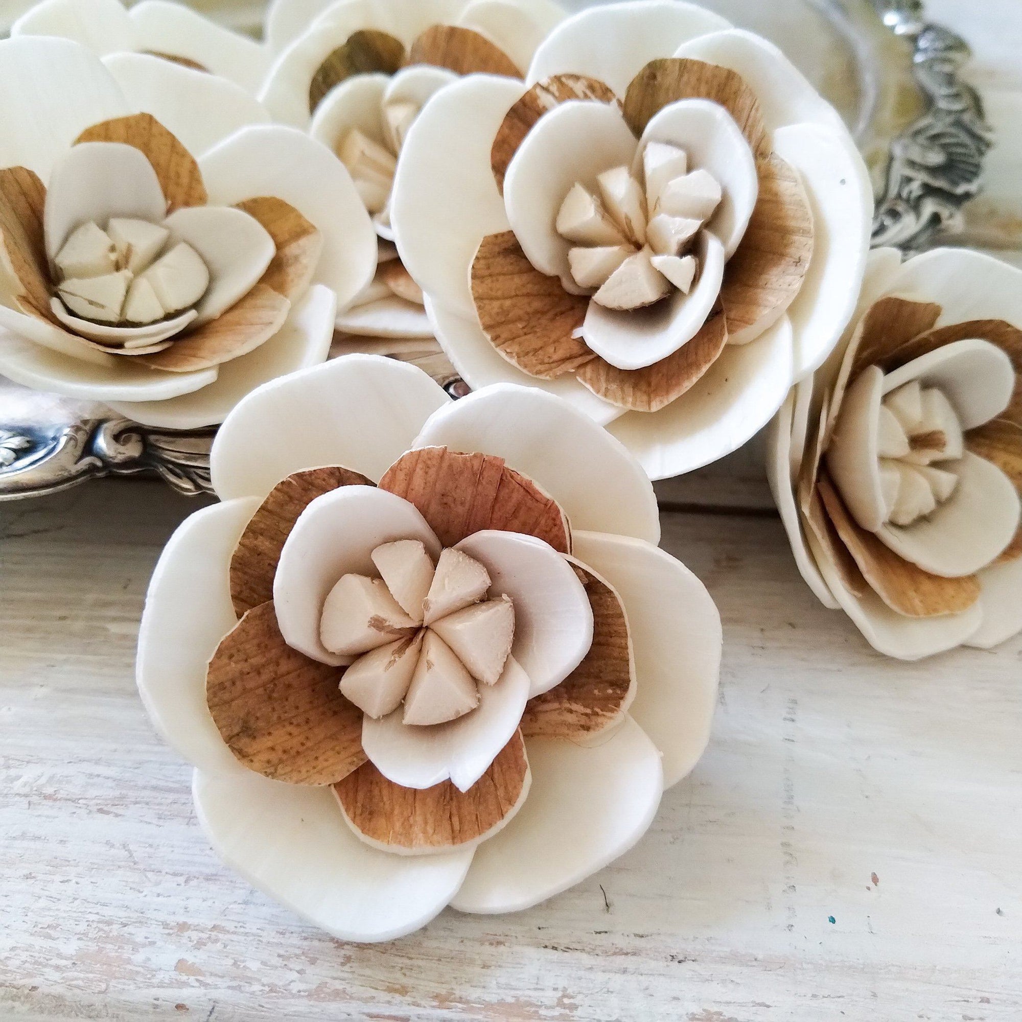 Charm™- set of 12-  2.5 inches _sola_wood_flowers